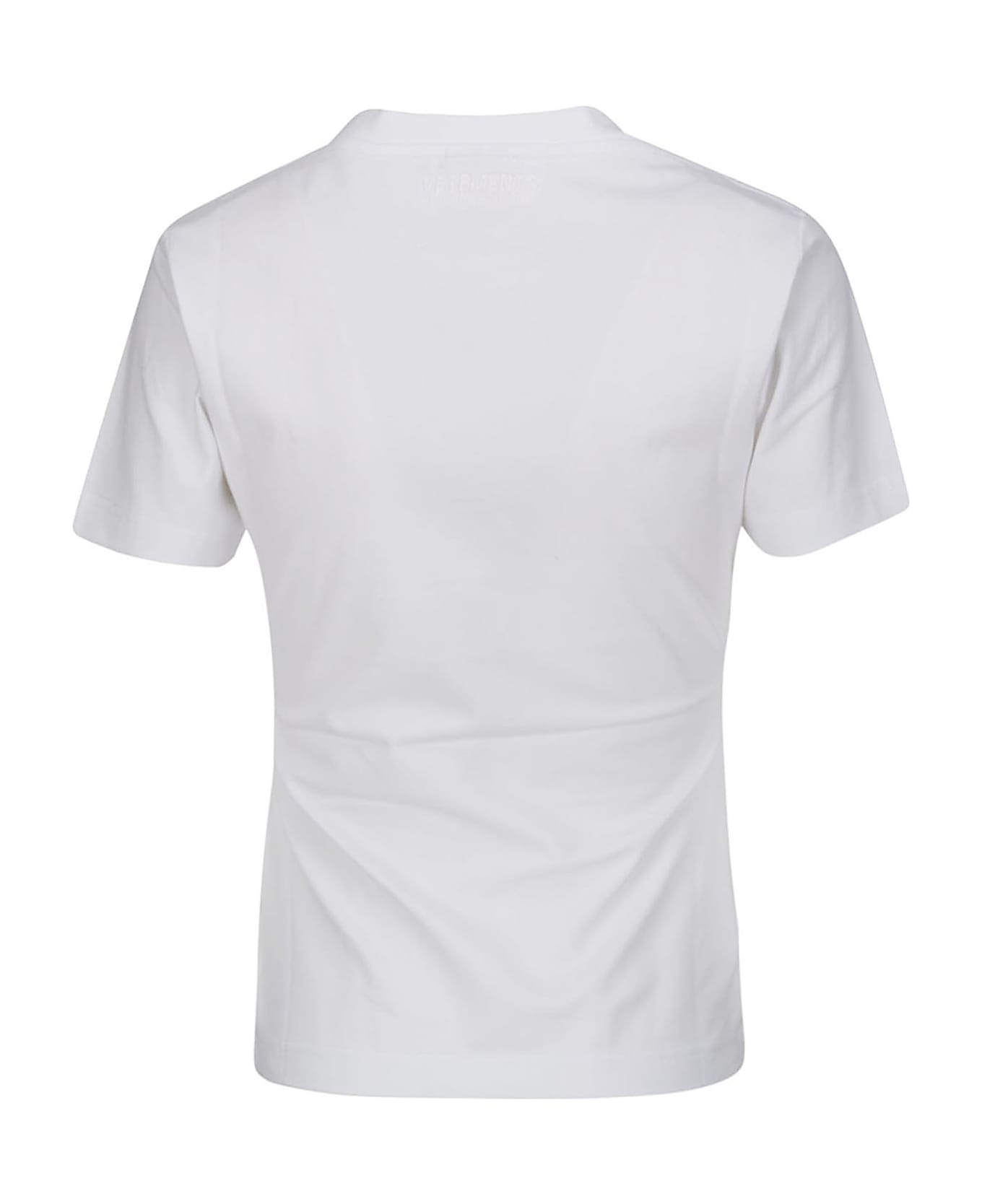 VETEMENTS Embroidered Tonal Logo Fitted T-shirt - WHITE