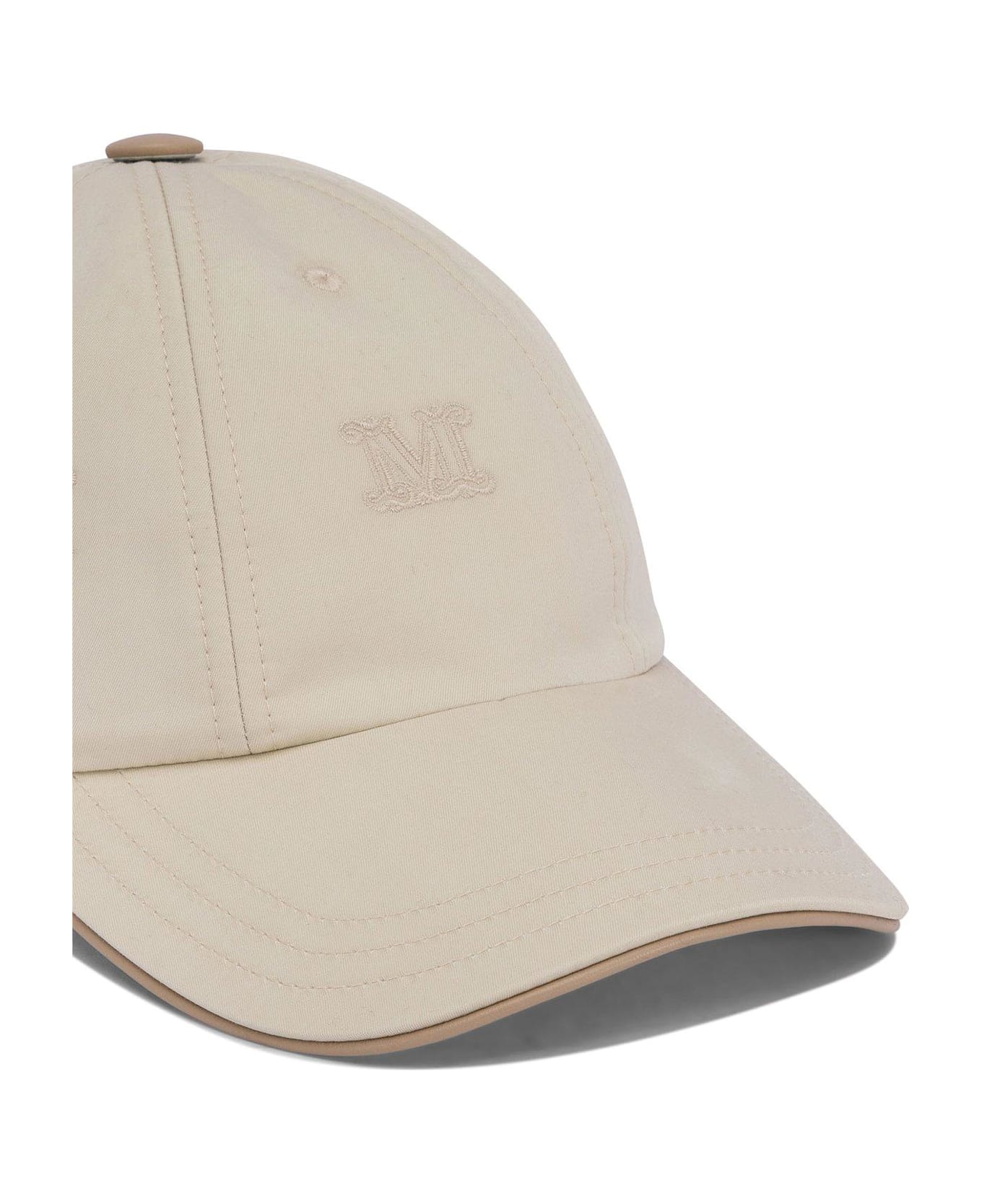 Max Mara Logo Embroidered Baseball Cap - Beige