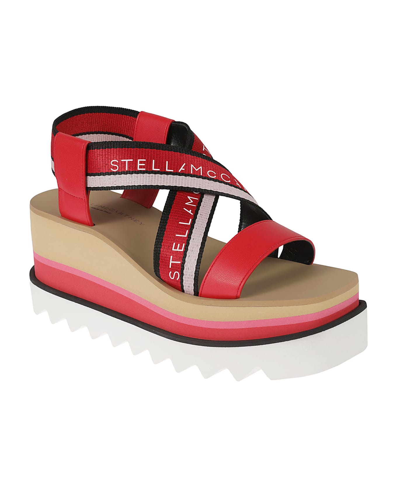 Stella McCartney Stripy Webbing Sandals - Red/pink