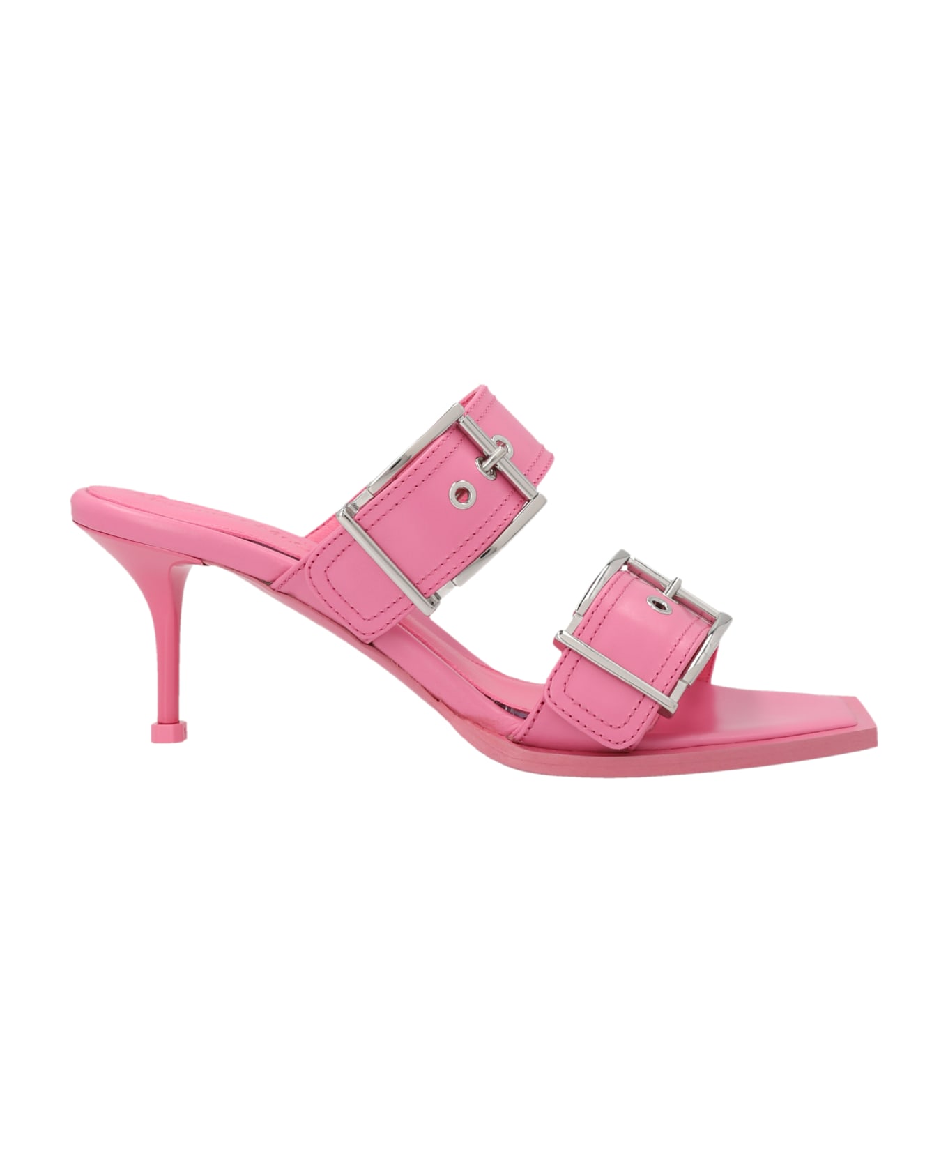 Alexander McQueen Pink Punk Sandal With Double Buckle - Rosa