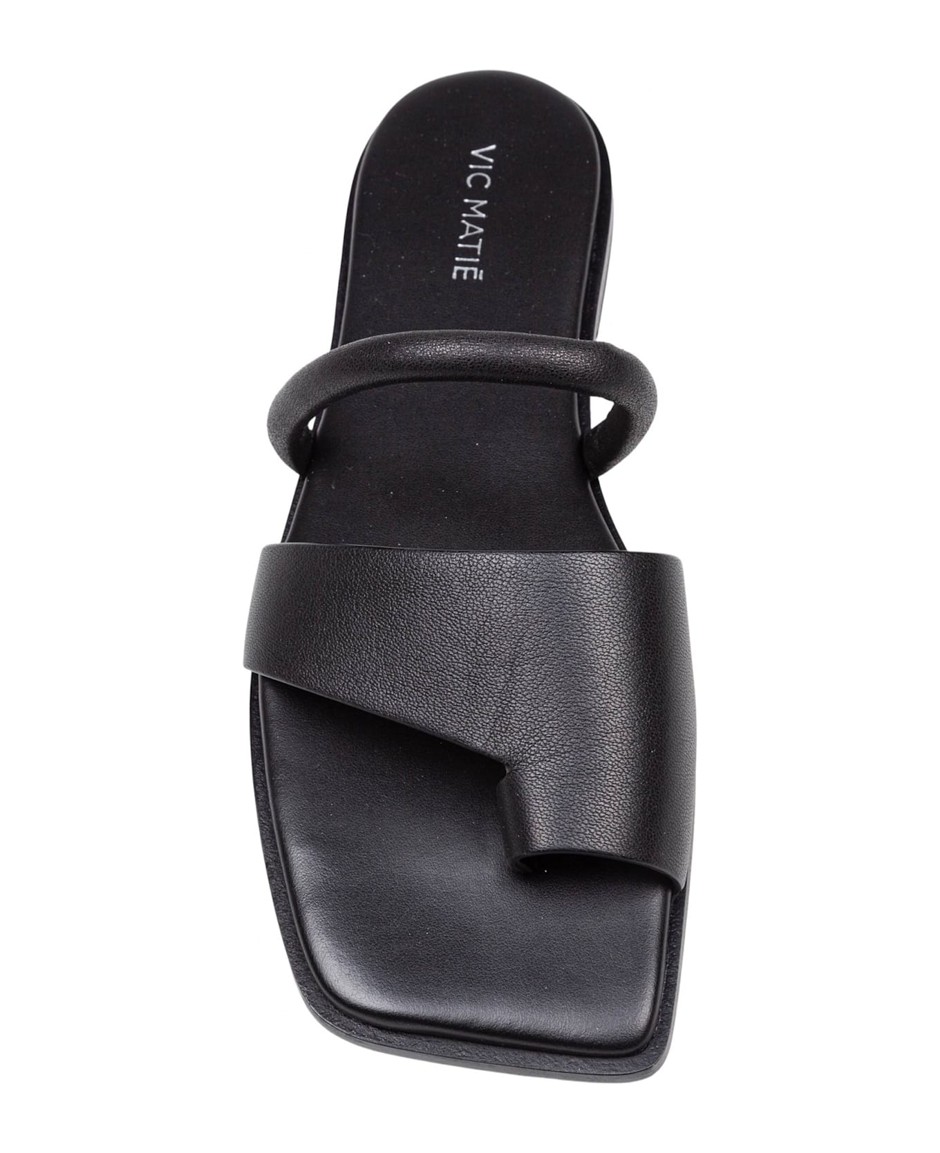 Vic Matié ' Single-finger Slipper In Black Nappa - Black