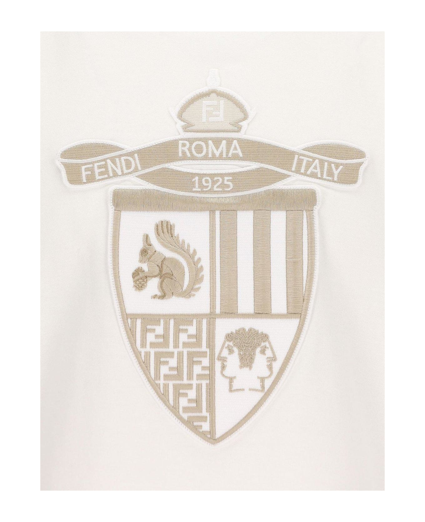 Fendi Logo Detailed Crewneck T-shirt - White シャツ