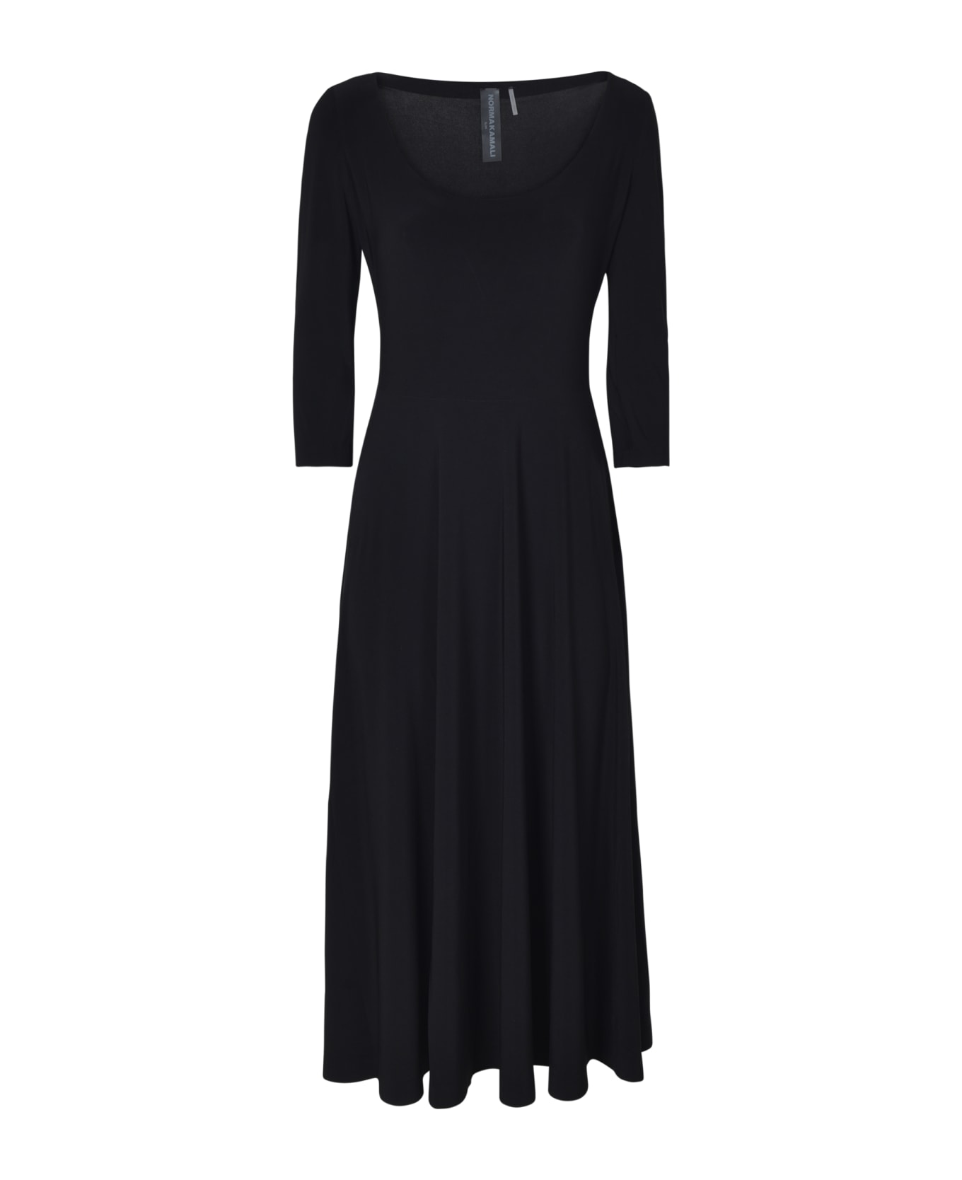 Norma Kamali Boat Neck Long-length Dress - Black