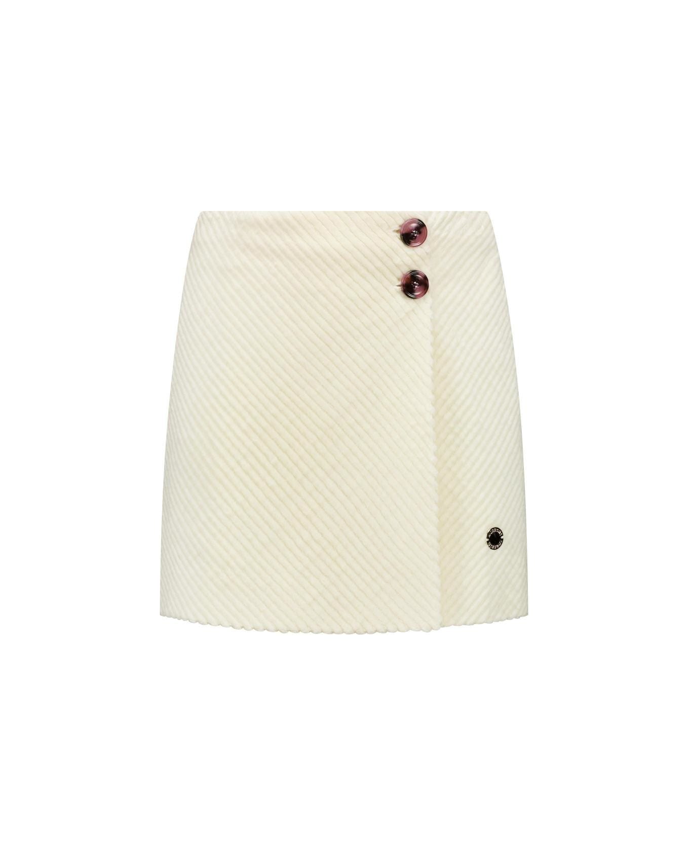 Missoni Kids Velvet Wrap Thigh-length Skirt - cream-colour