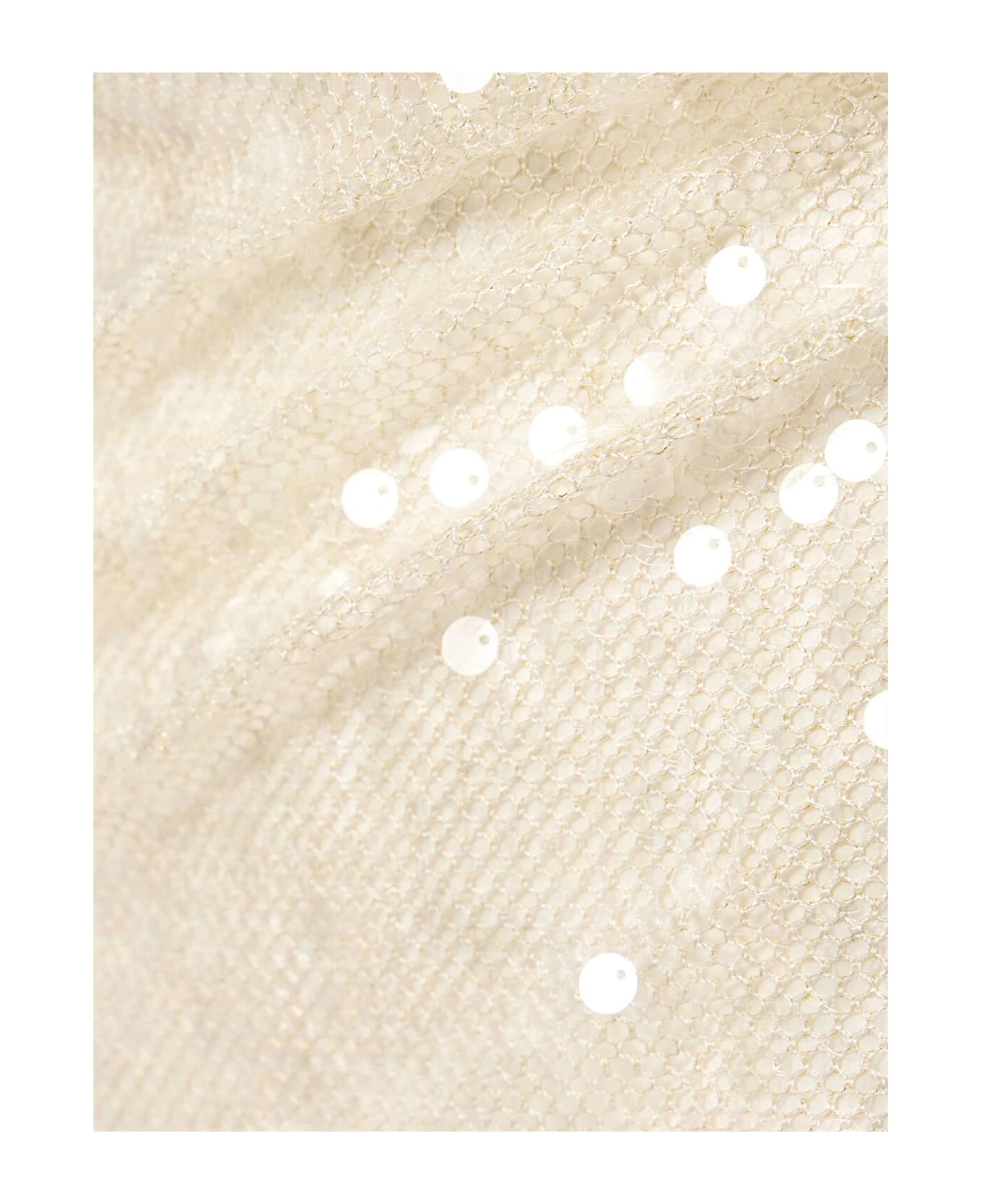 David Koma Long Sleeved Sequin Gown - White