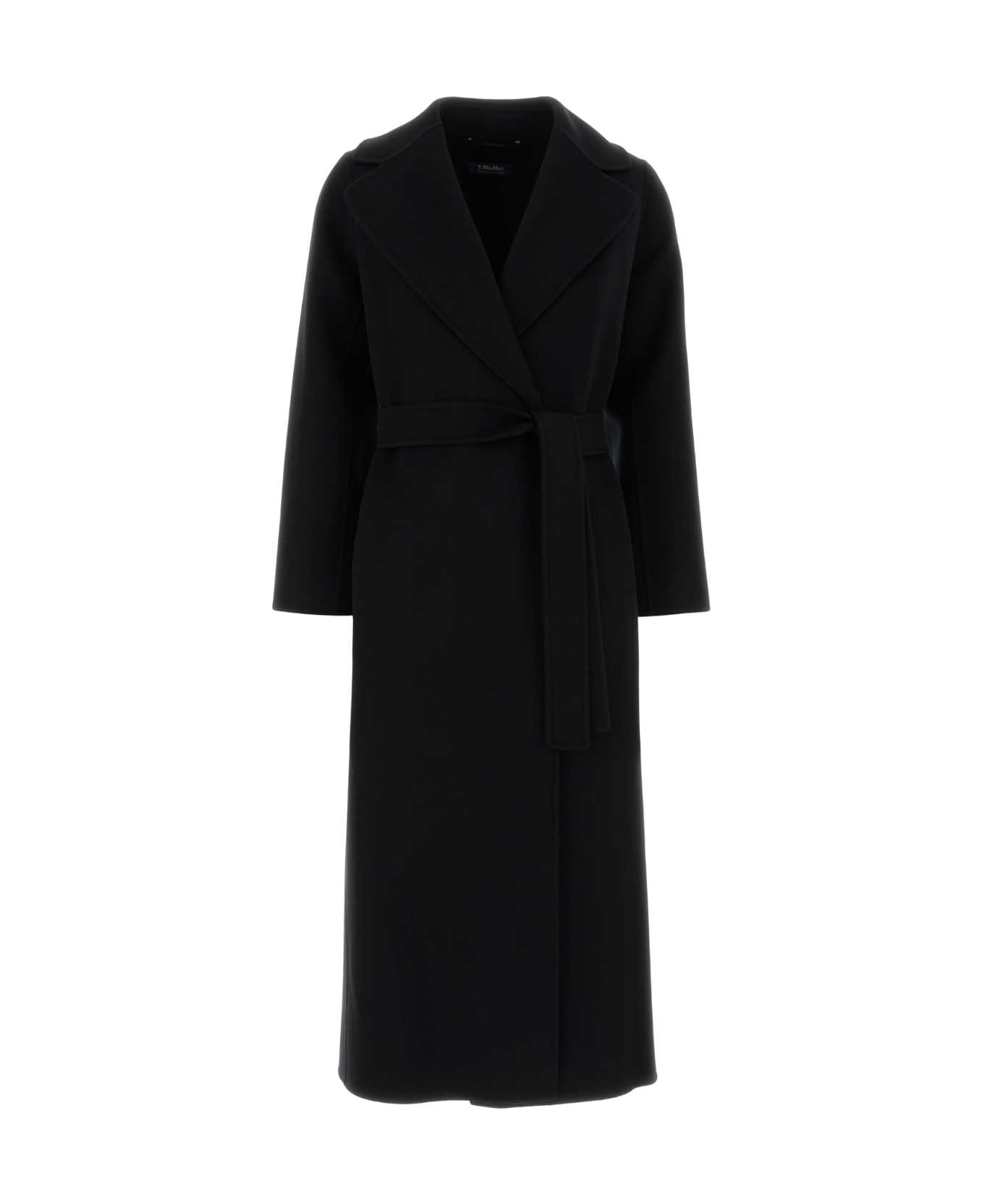 
S Max Mara Black Wool Poldo Coat - NERO