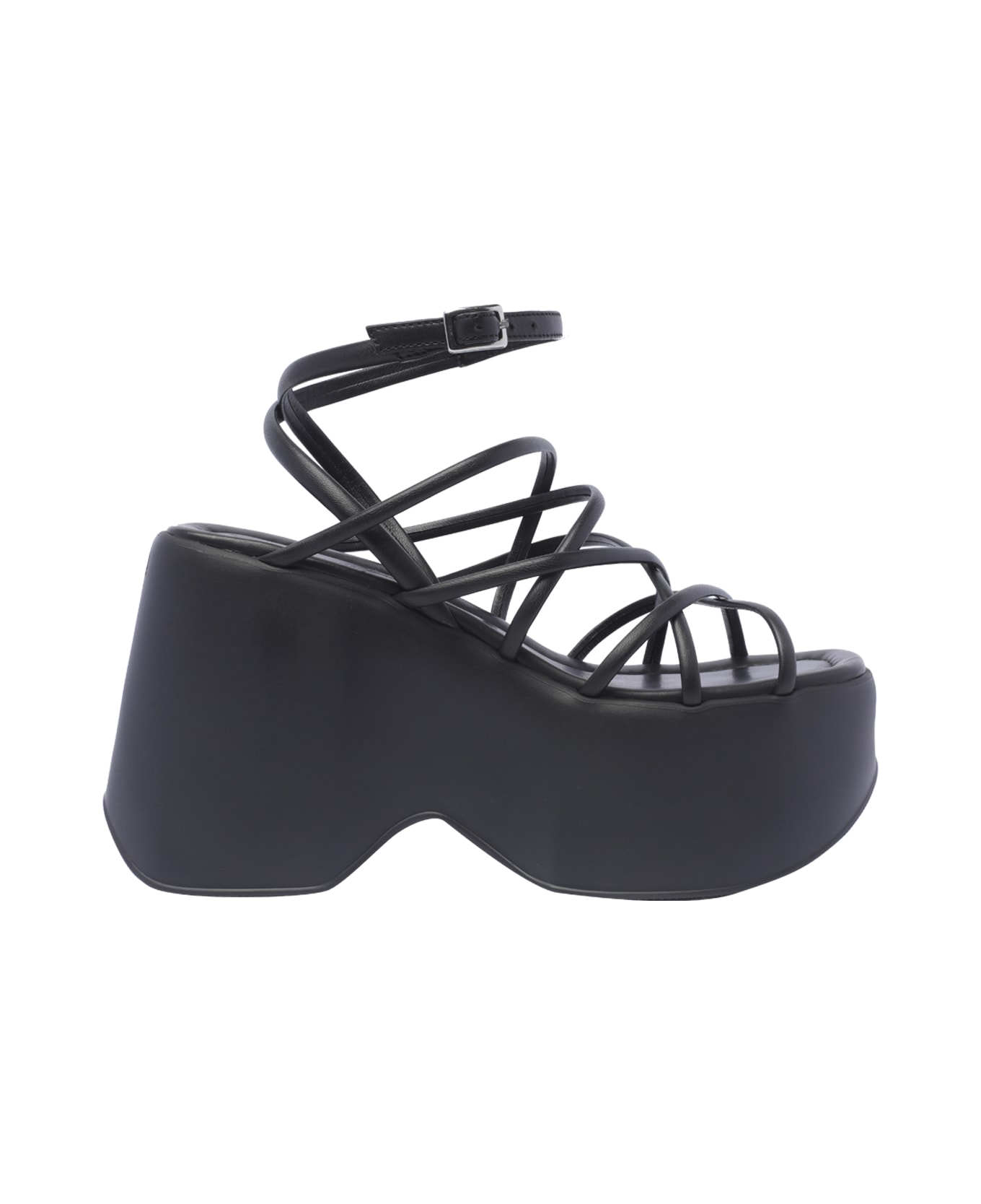 Vic Matié Bonbon Wedge Sandals - Black