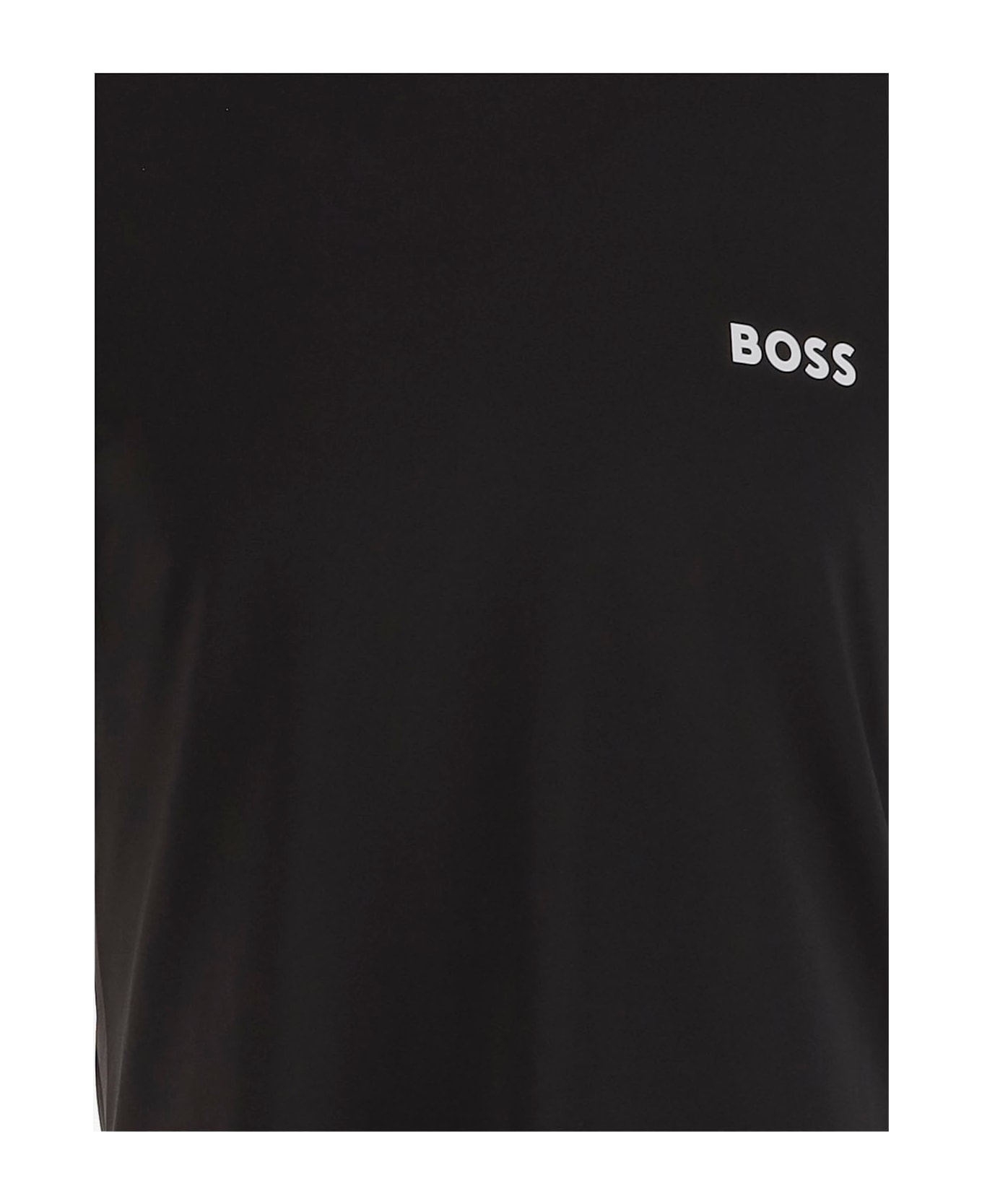 Hugo Boss Stretch Nylon T-shirt With Logo - Black