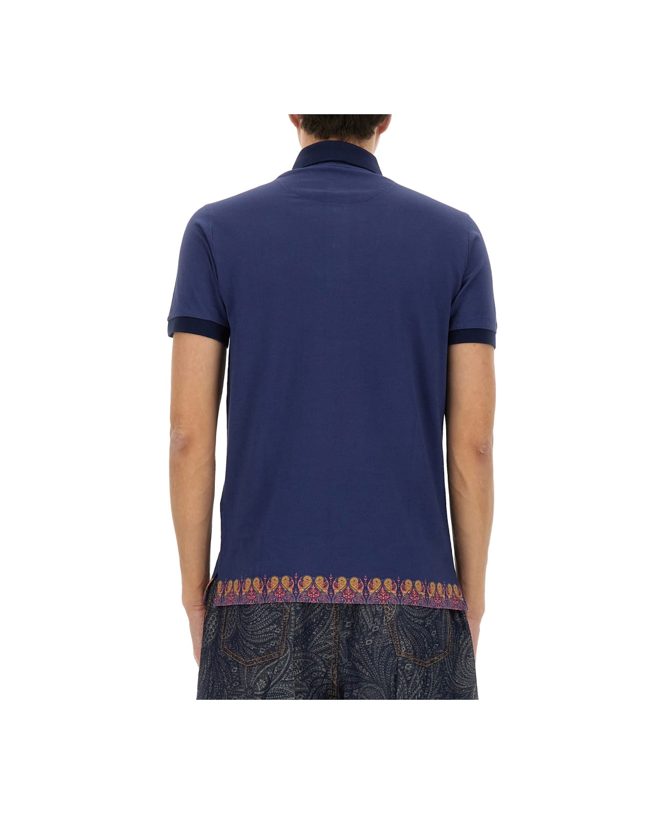 Etro Polo Shirt With Print - Blue