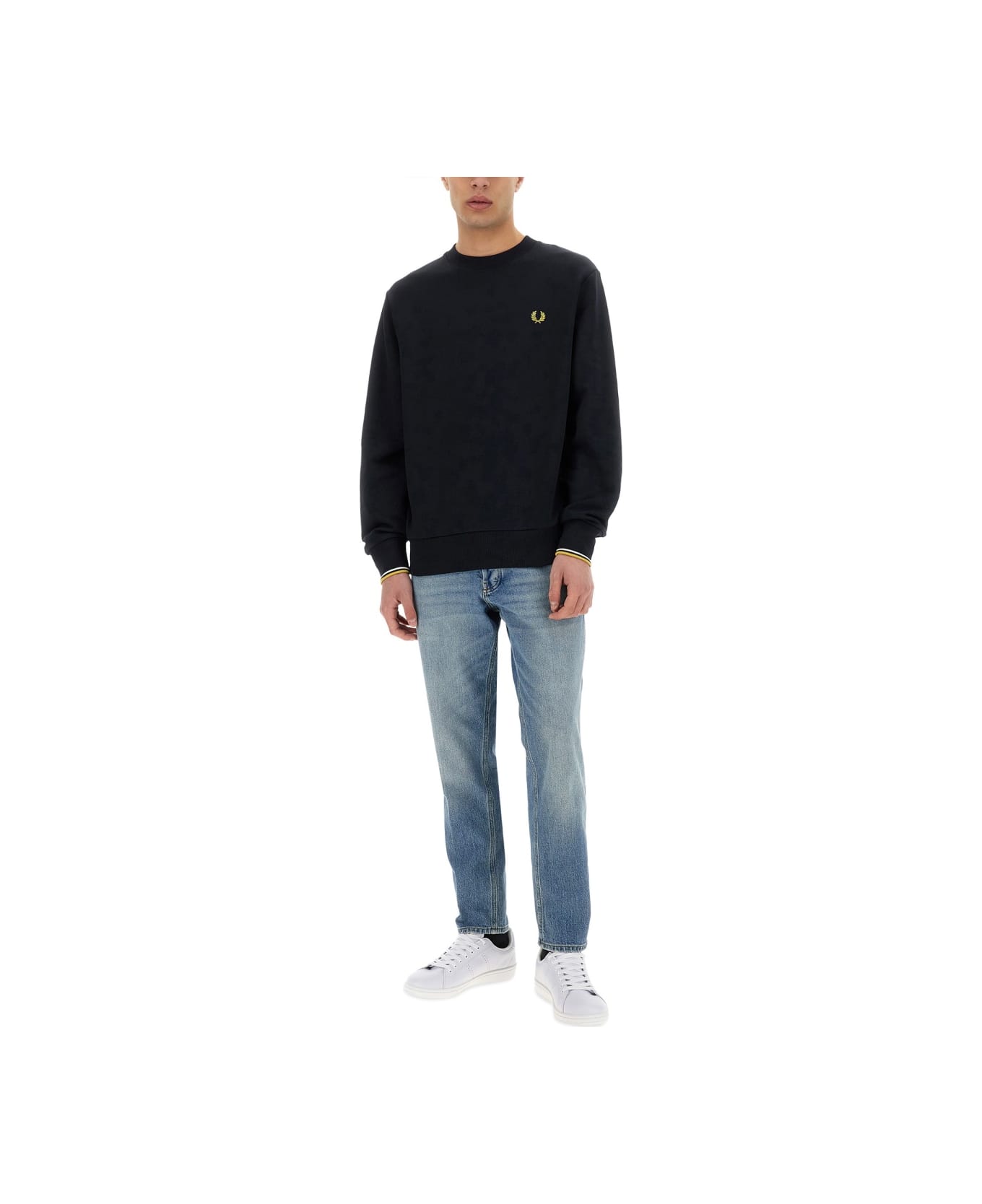 Fred Perry Sweatshirt With Logo - BLUE