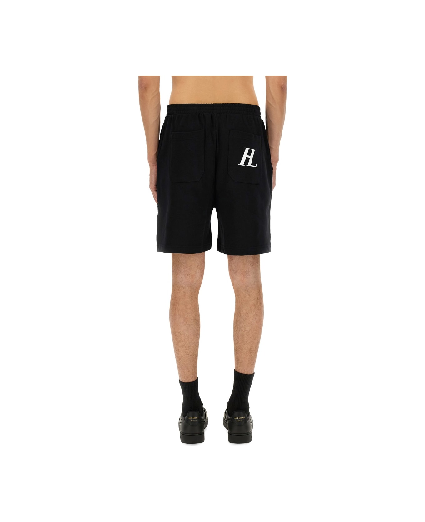 Helmut Lang Shorts With Logo - BLACK