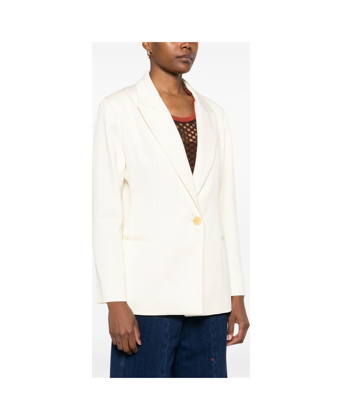 Forte_Forte Cotton Single-breasted Blazer Jacket - Ivory