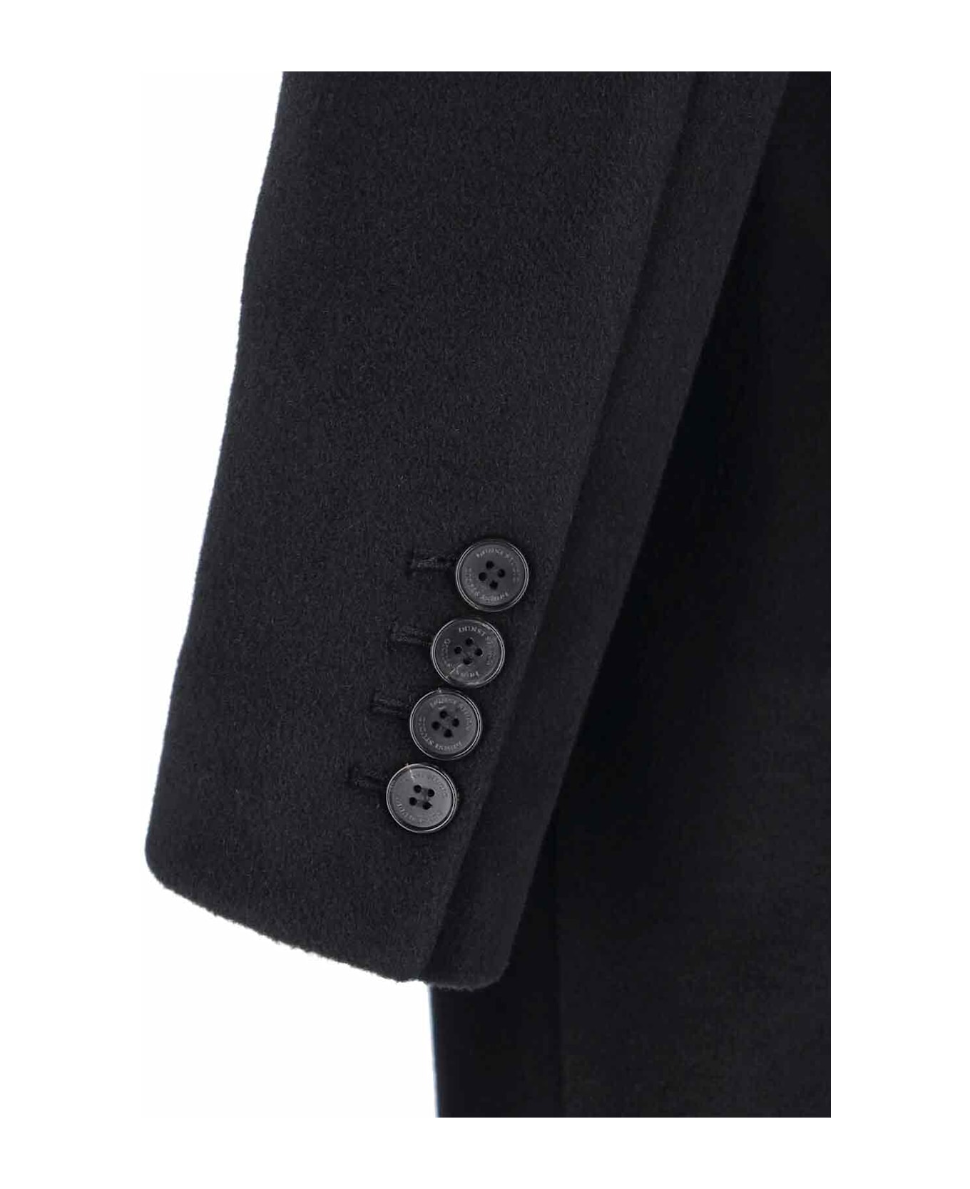 Dunst Double-breasted Wool And Cashmere Coat - Black  