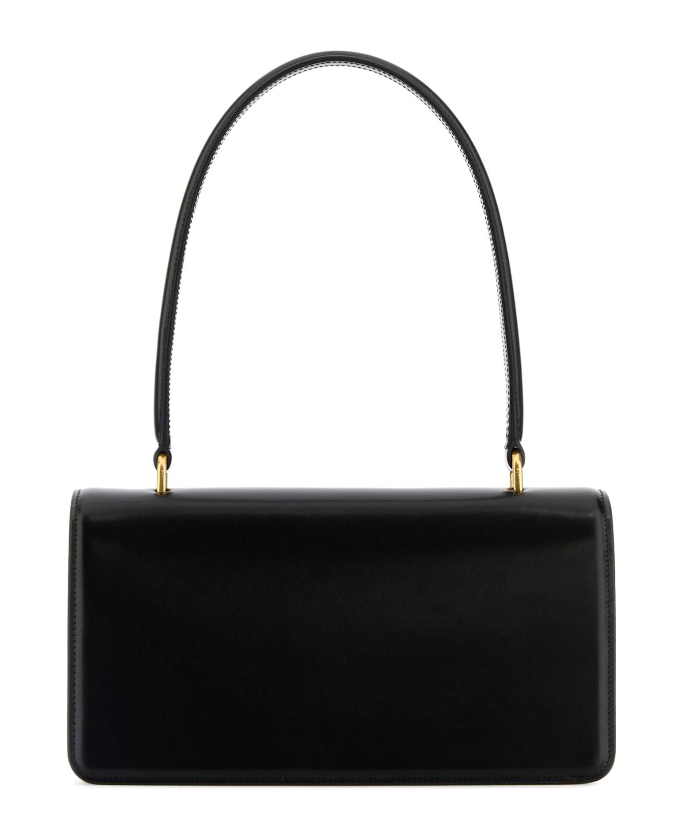 Valentino Garavani Black Leather Vain Shoulder Bag - NERO
