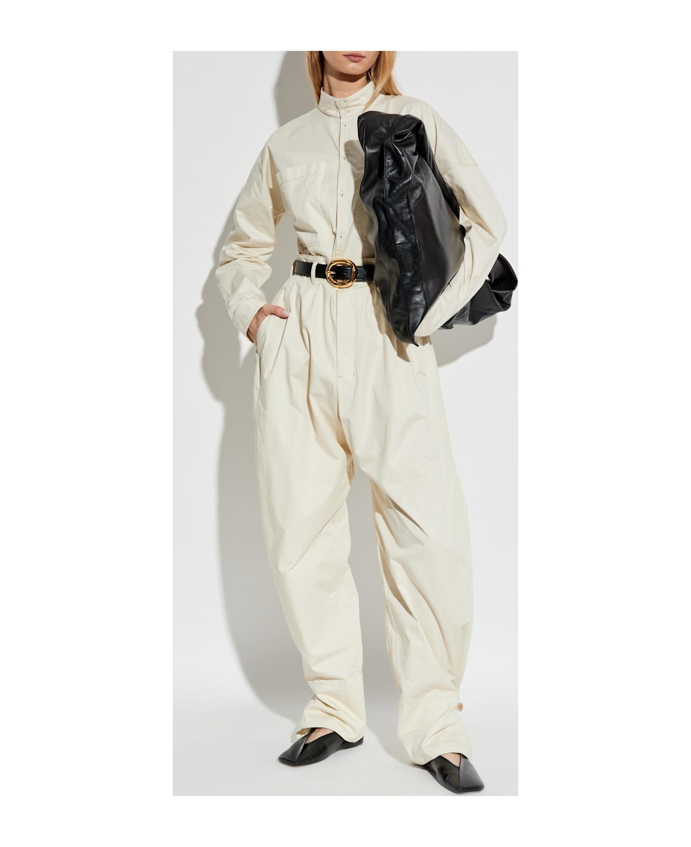 Lemaire Pants With Stitching - Creamy White