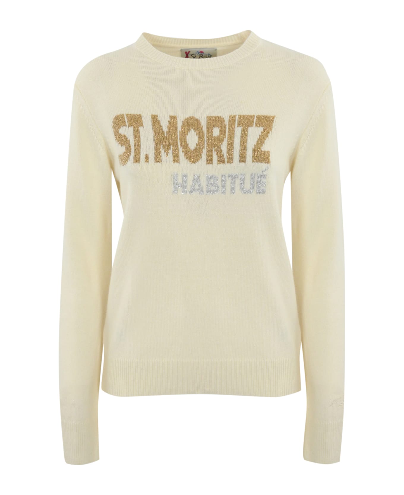 MC2 Saint Barth "st. Moritz Habitue" Sweater In Cream Wool Blend - Panna