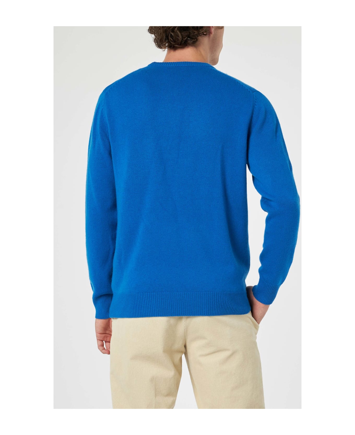 MC2 Saint Barth Man Crewneck Sweater With Crypto Ducky Jacquard | Crypto Puppets Special Edition - SKY