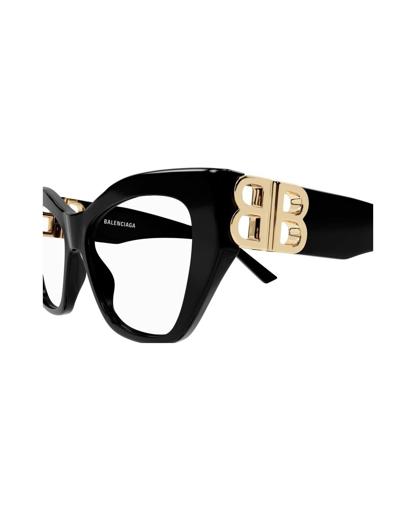 Balenciaga Eyewear Cat-eye Frame Glasses - 001 black black transpare