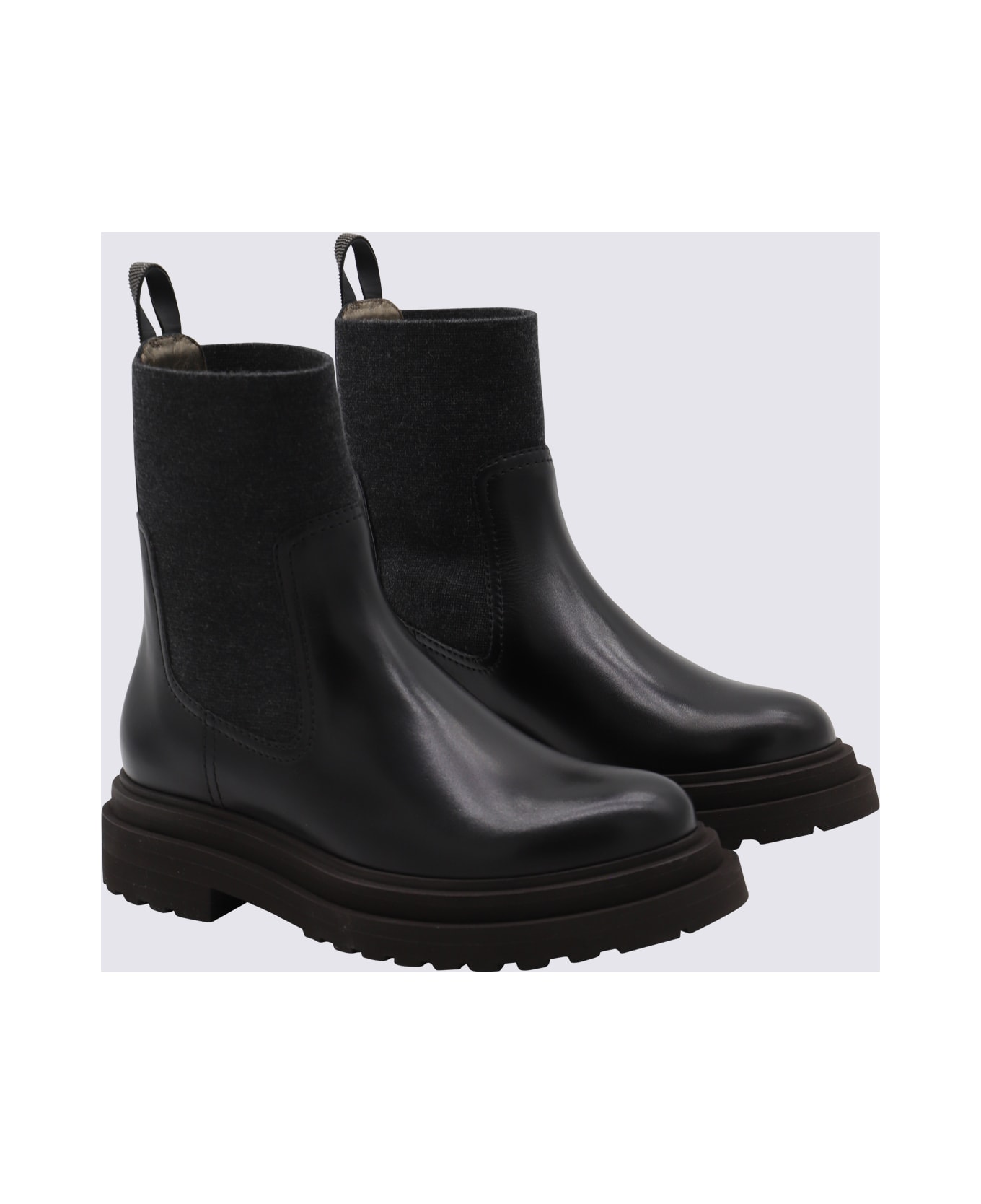 Brunello Cucinelli Black Leather Boots - Black