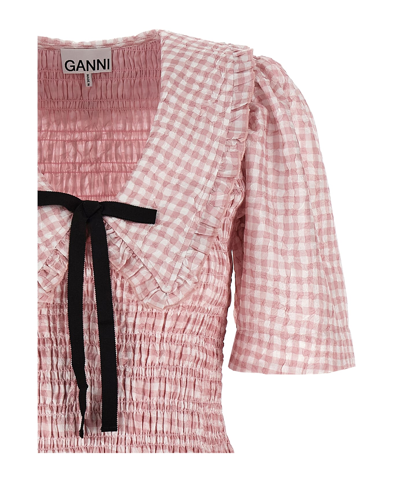 Ganni 
pink Check
 Dress - Pink