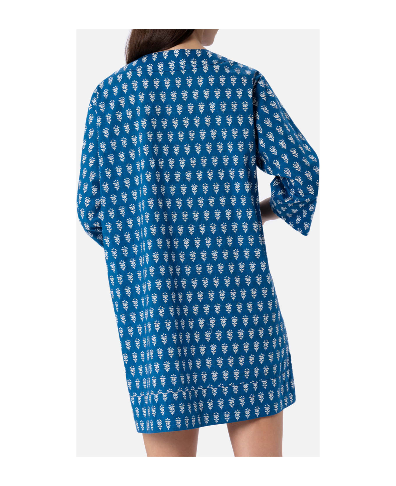 MC2 Saint Barth Woman Cotton Tunic Dress Macha - BLUE