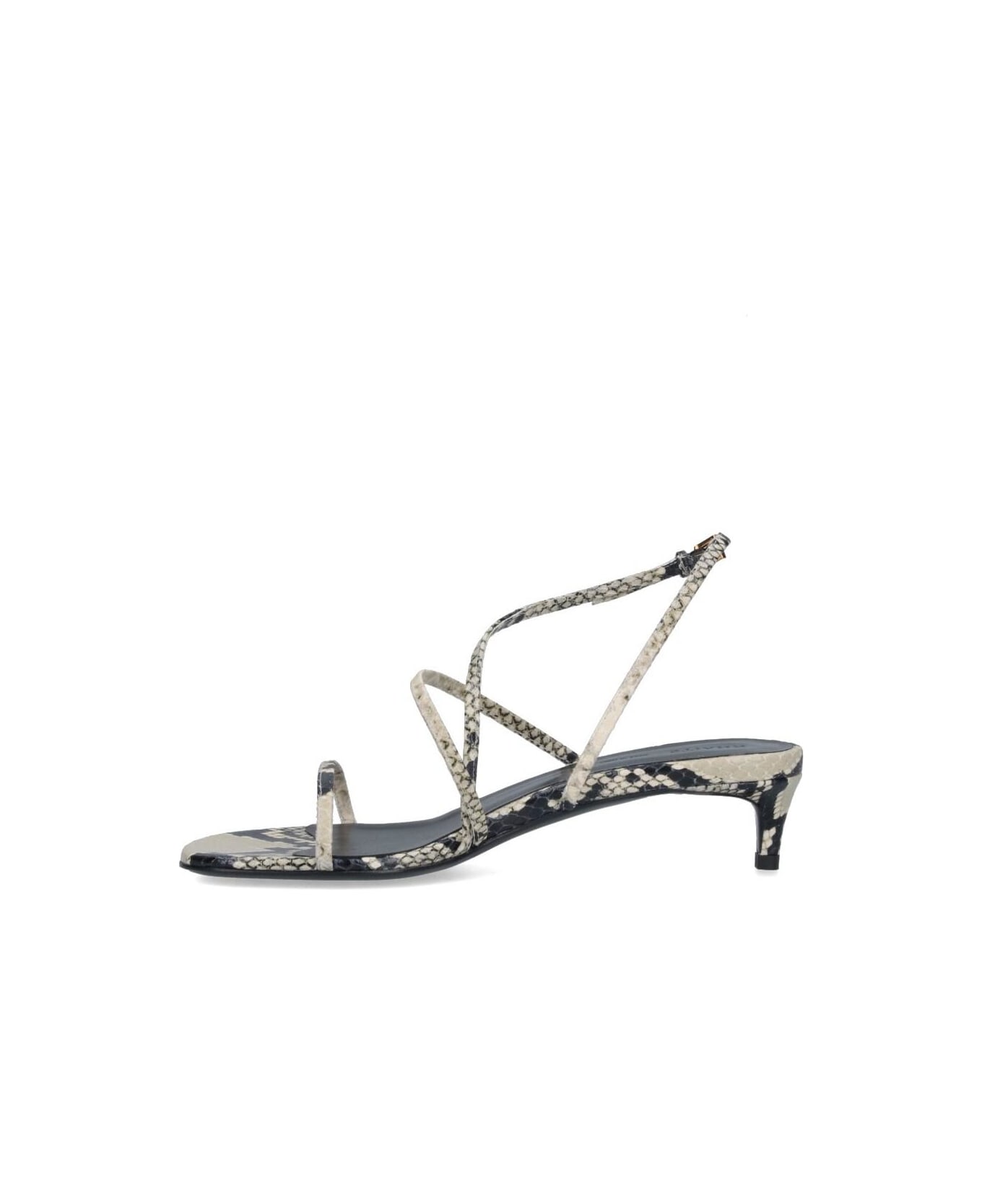 Khaite 'loop' Slingback Sandals - NEUTRALS/BLACK
