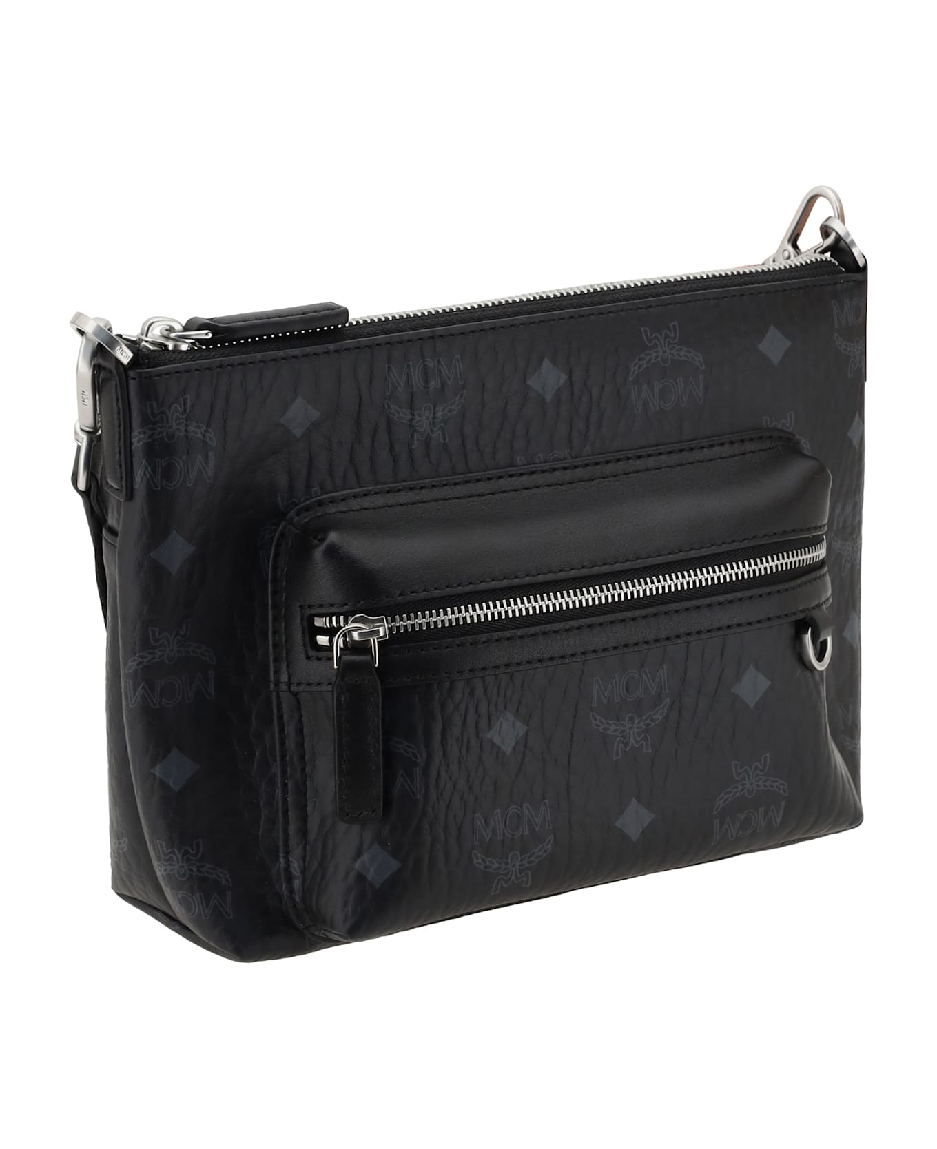 MCM Aren Visetos Shoulder Bag - Black