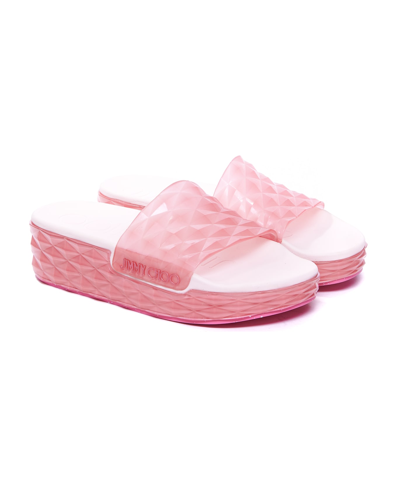 Jimmy Choo Diamond Slide Sandals - Pink