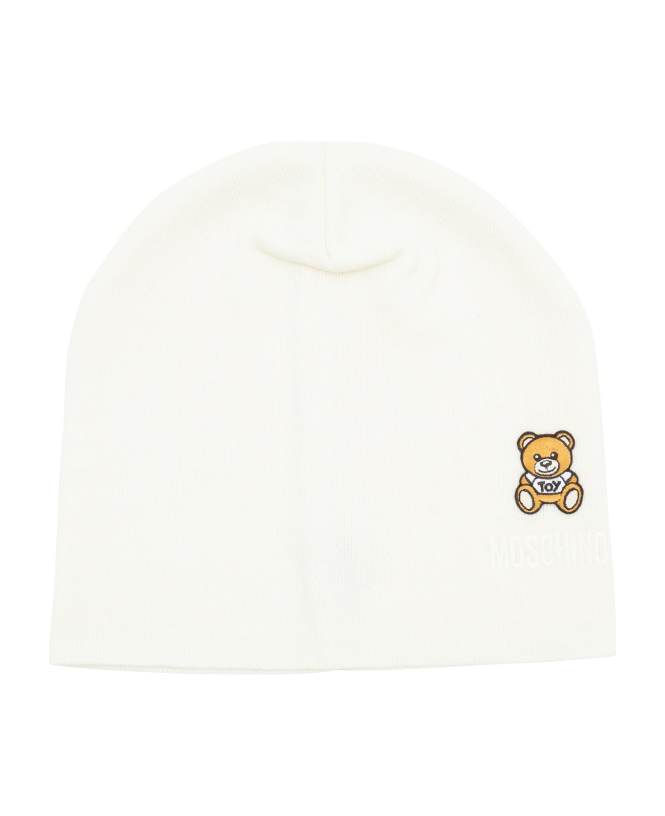 Moschino Teddy Bear Wool Beanie - White 帽子