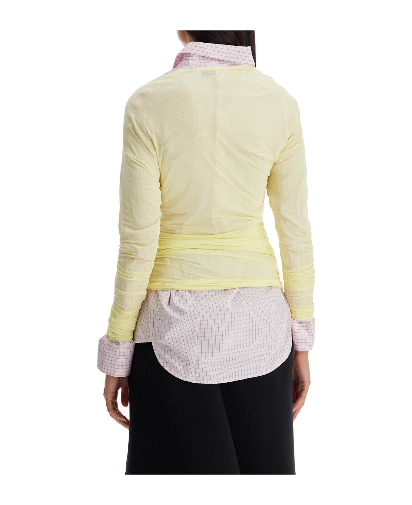 Dries Van Noten Draped Crewneck T-shirt - YELLOW