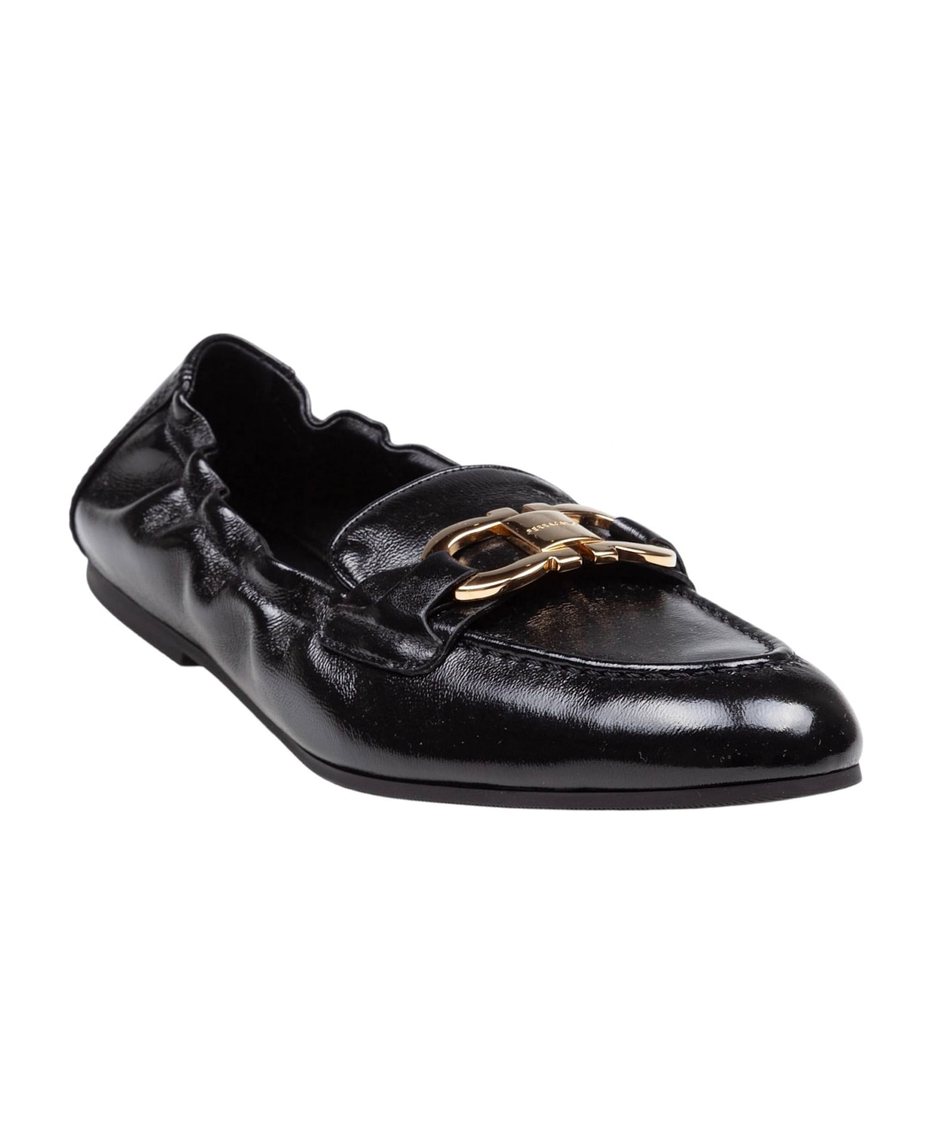 Ferragamo Jodie Loafer In Black Leather - Black