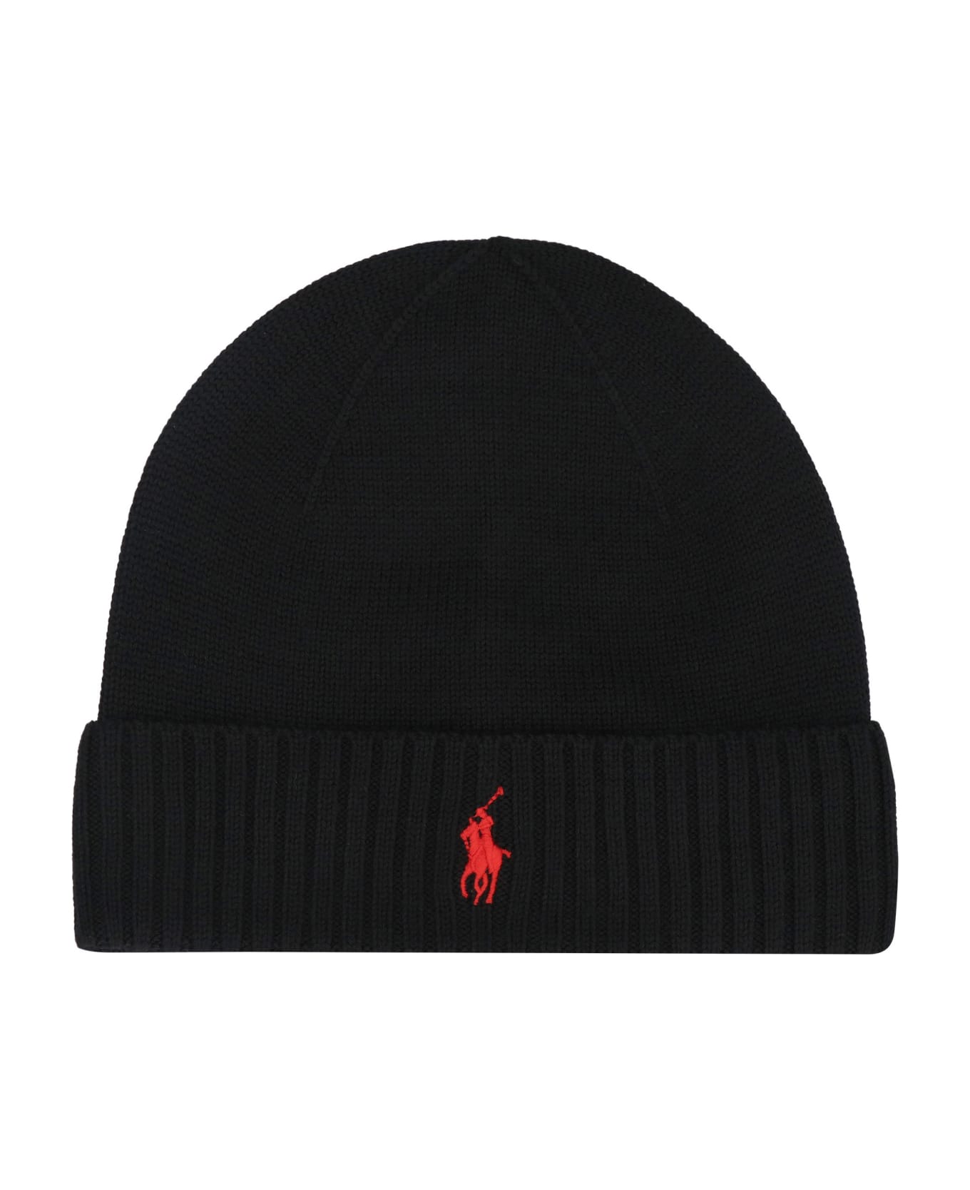 Polo Ralph Lauren Pony Embroidered Knit Beanie - Black
