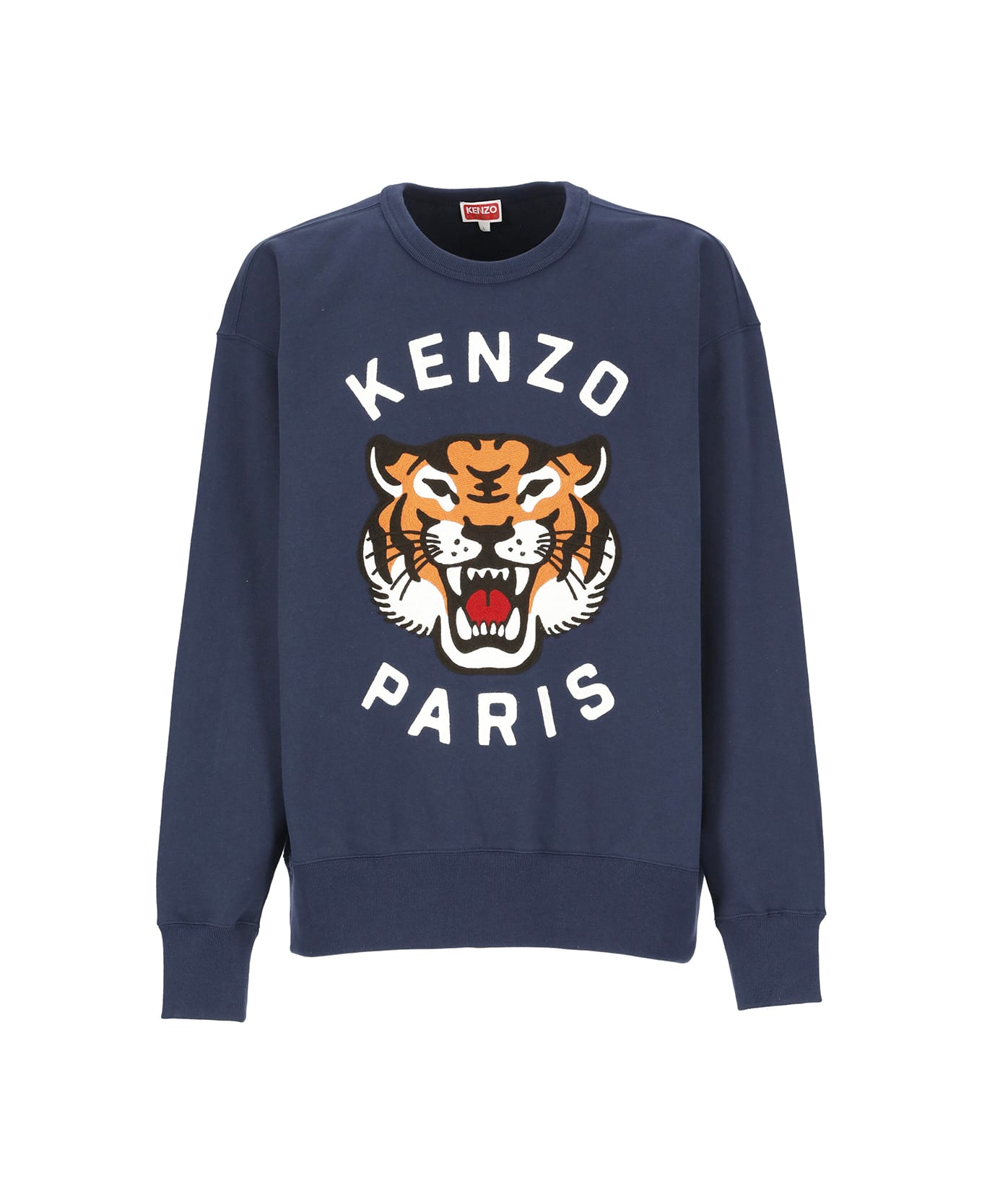 Kenzo Lucky Tiger Embroidered Oversize Sweatshirt - Blue