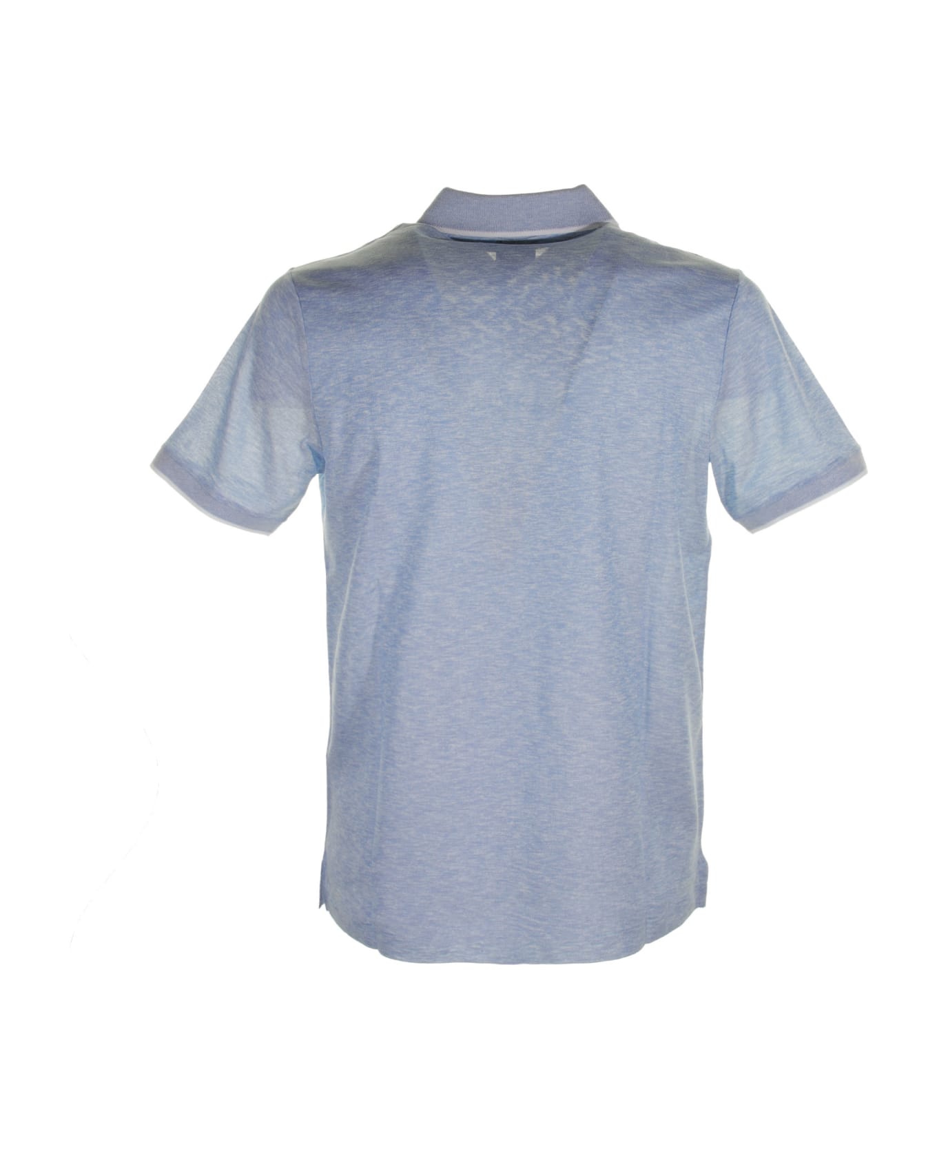 Paul&Shark Light Blue Short-sleeved Polo Shirt In Cotton - AZZURRO