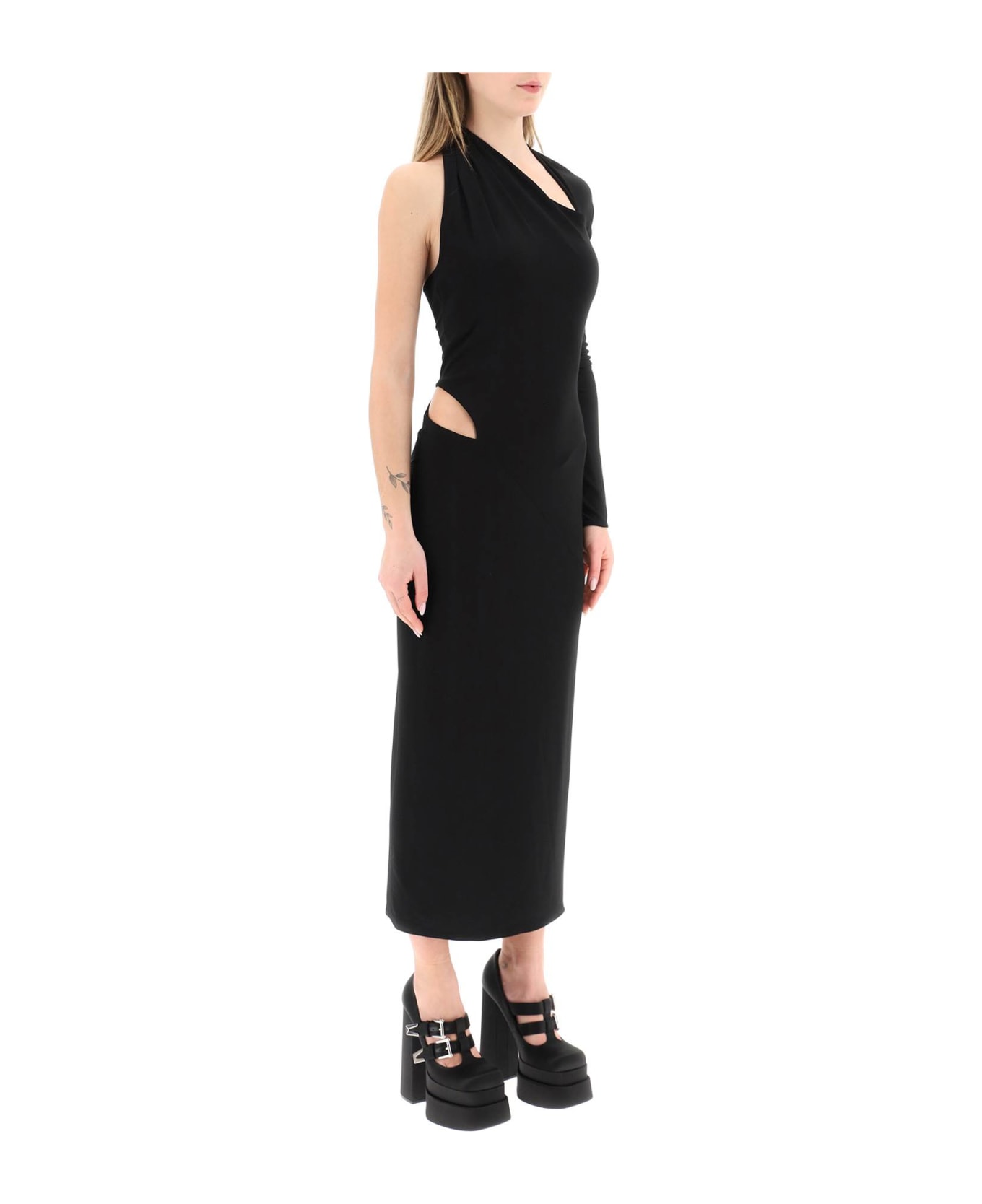 Versace Cut Out Jersey Dress - BLACK (Black) ワンピース＆ドレス
