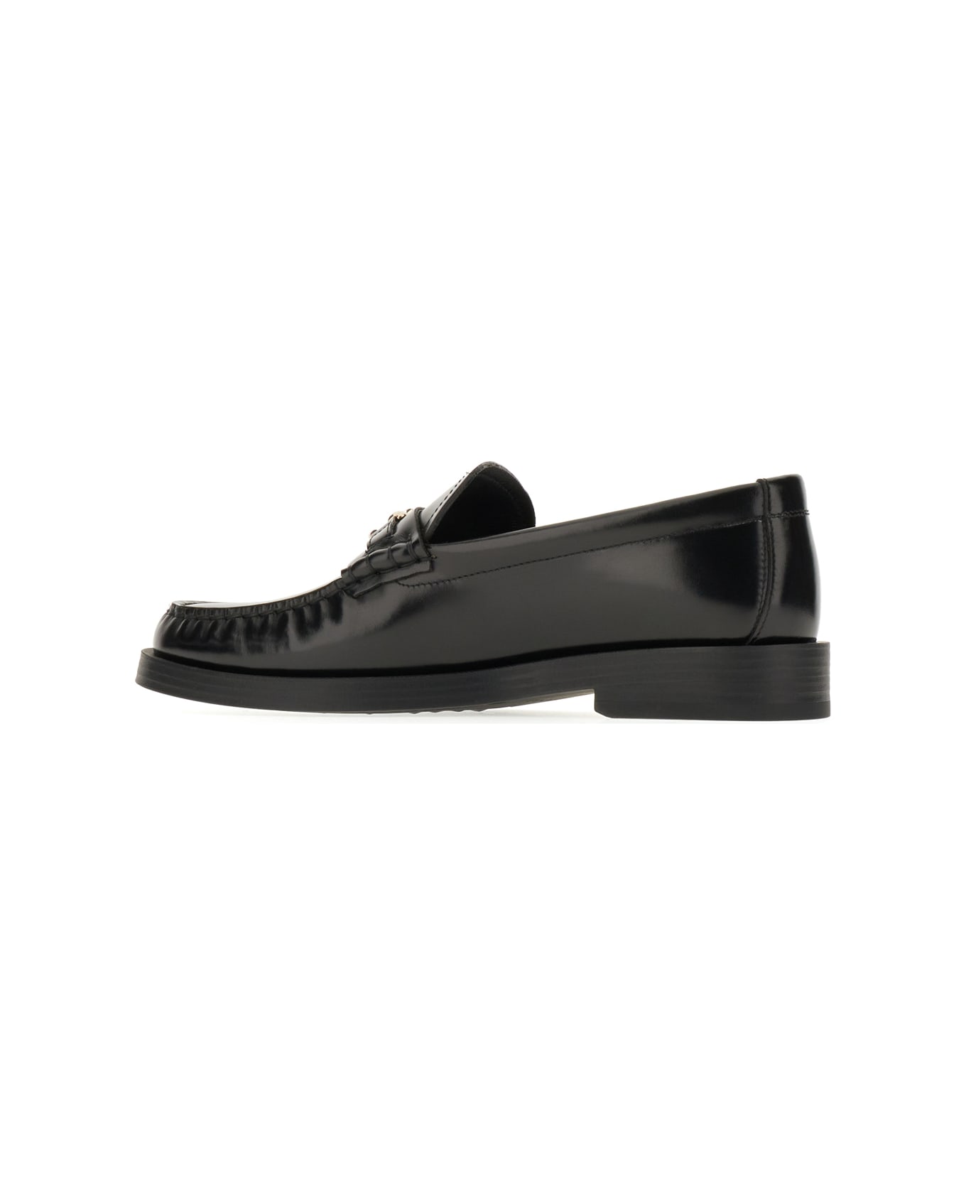 Jimmy Choo Black Leather Addie Loafers - BLACK