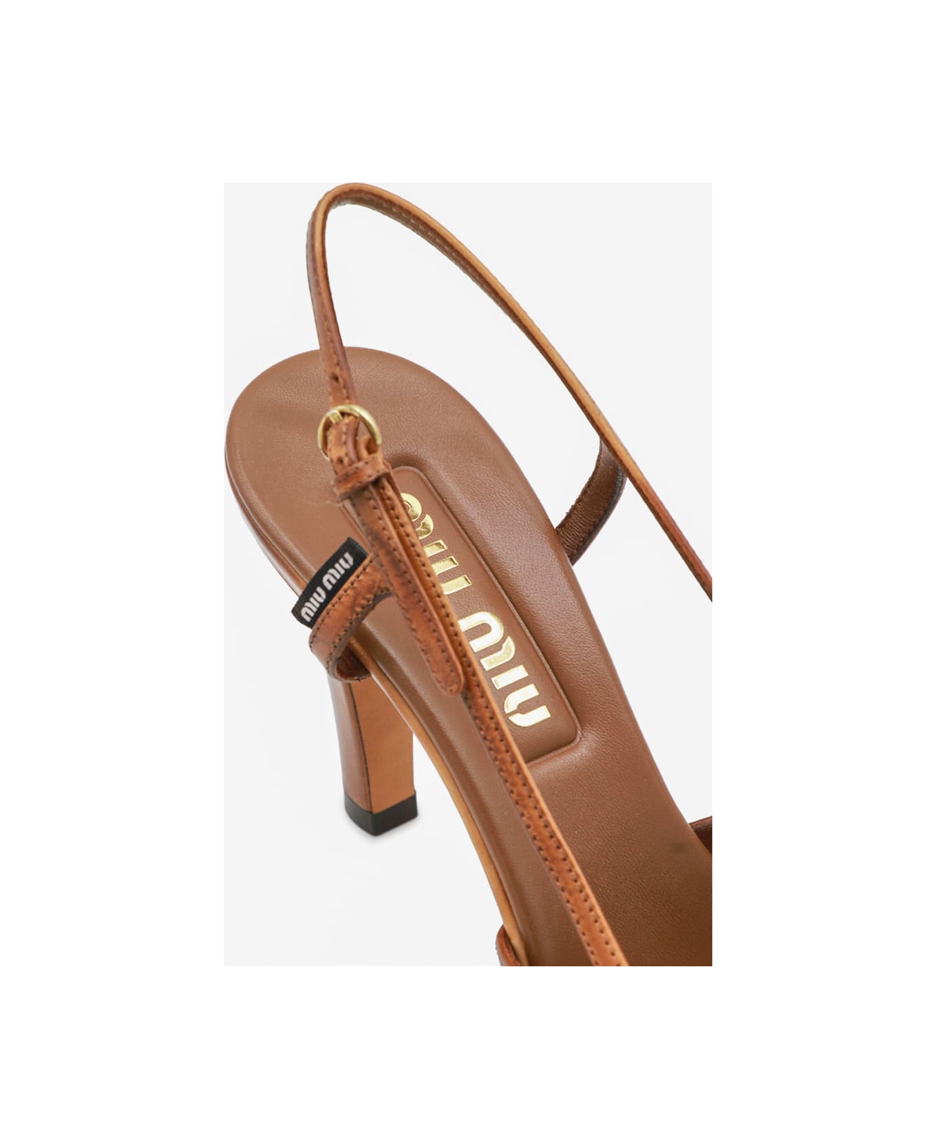 Miu Miu Brown Leather Sandals - Brandy