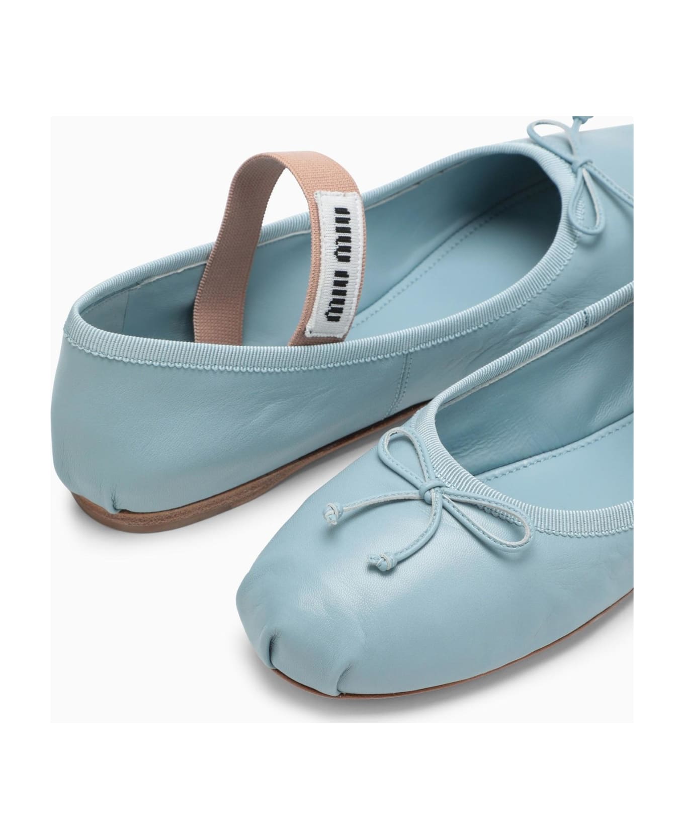 Miu Miu Blue Satin Ballerina - Cielo