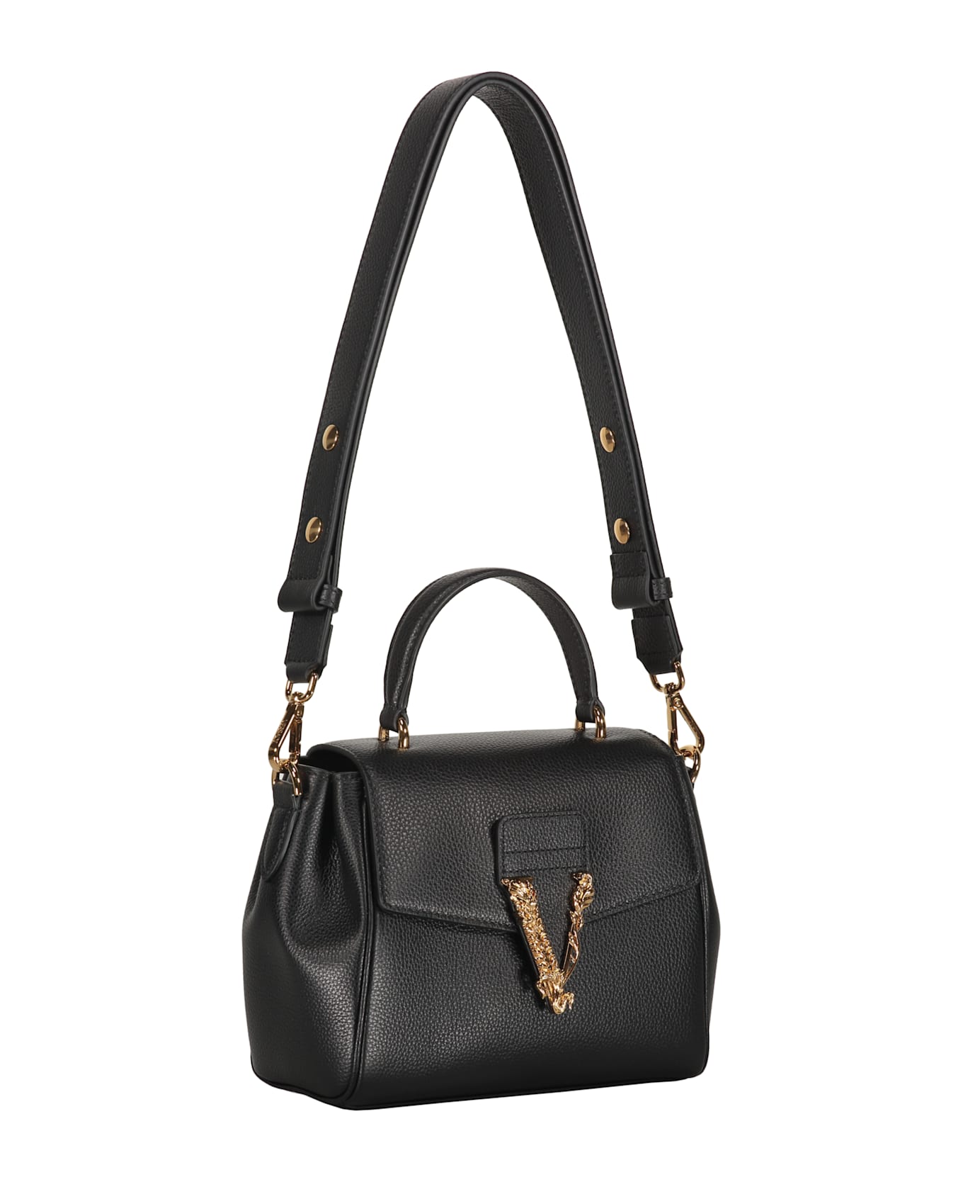 Versace Leather Crossbody Bag - black