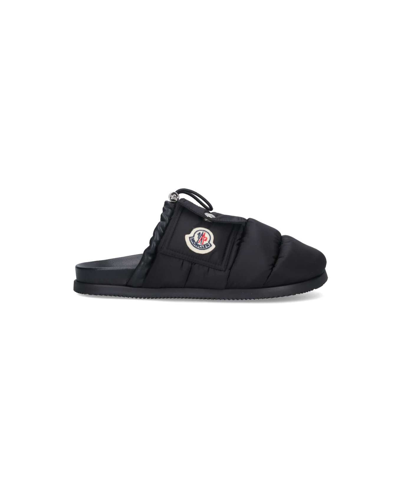 Moncler Padded Mules "mon Pocket" - Black  