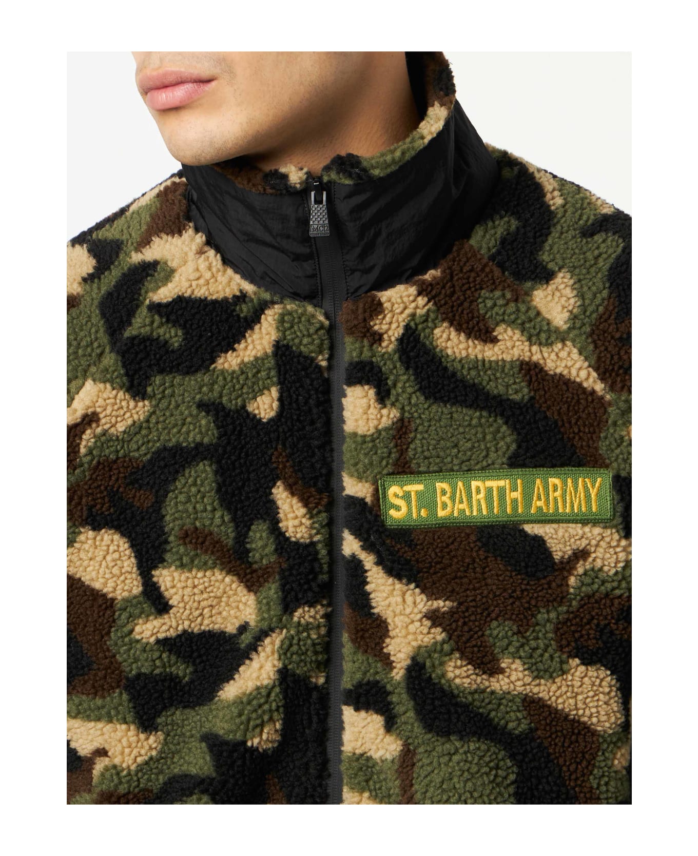 MC2 Saint Barth Sherpa Jacket With Patch - GREEN