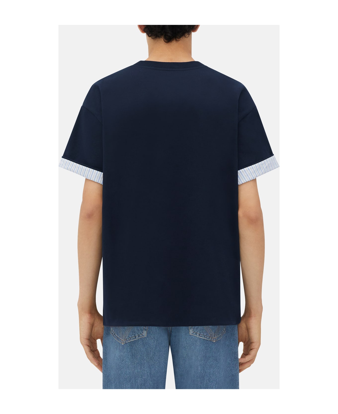 Bottega Veneta T-shirt With Cuff - Blue