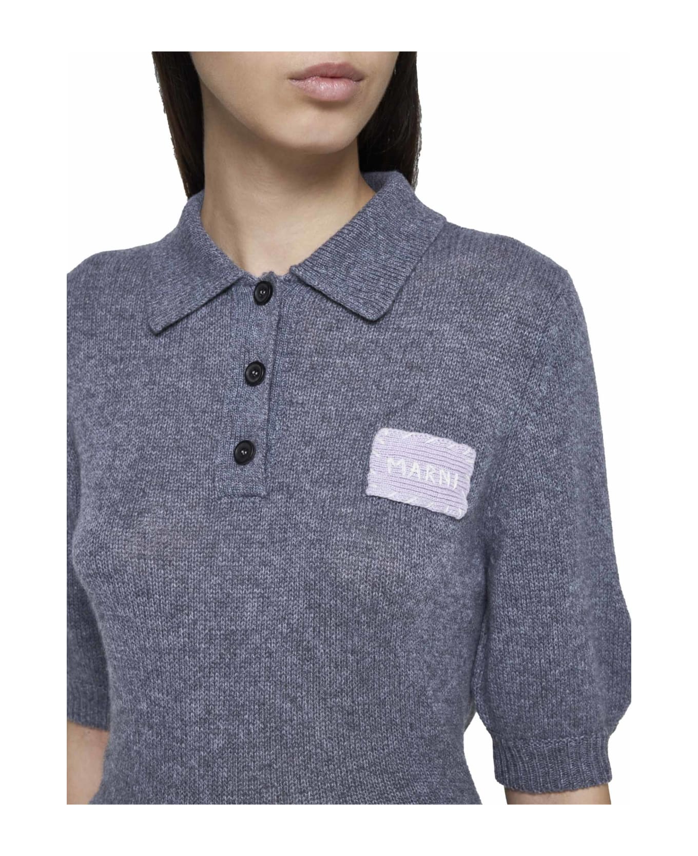 Marni Polo With Marni Applications - Graphite