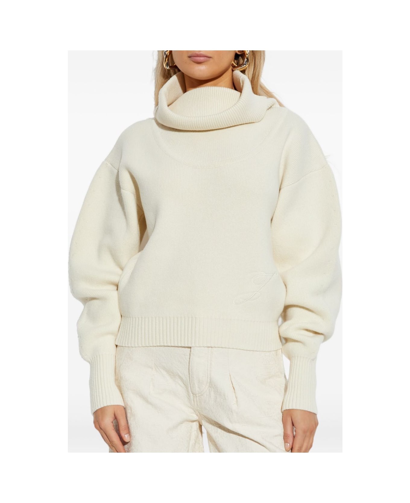 Jacquemus Embroidered Ball Sweater - White