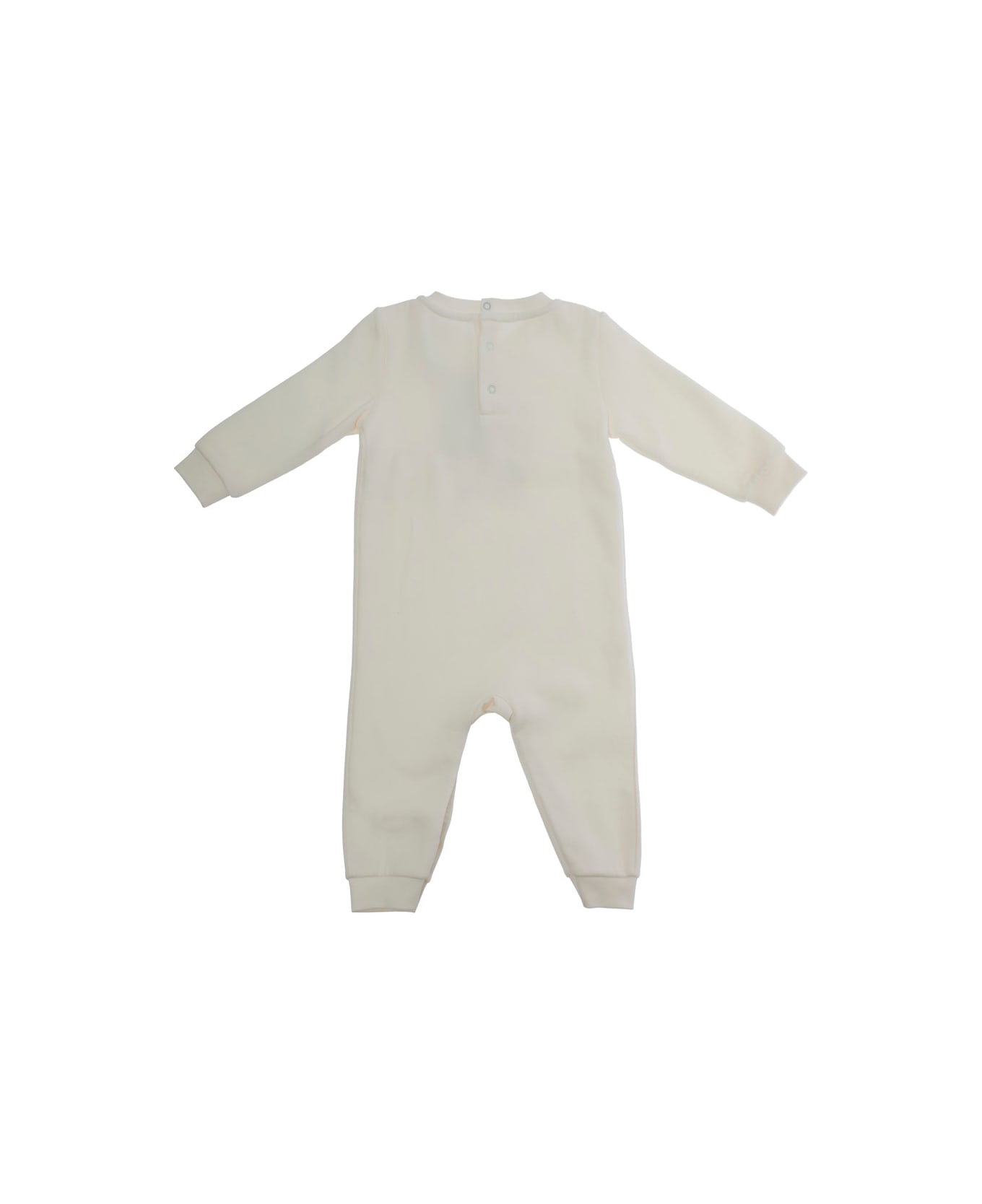 Polo Ralph Lauren White Jumpsuit With Polar Bear Print On The Front In Cotton Baby - White