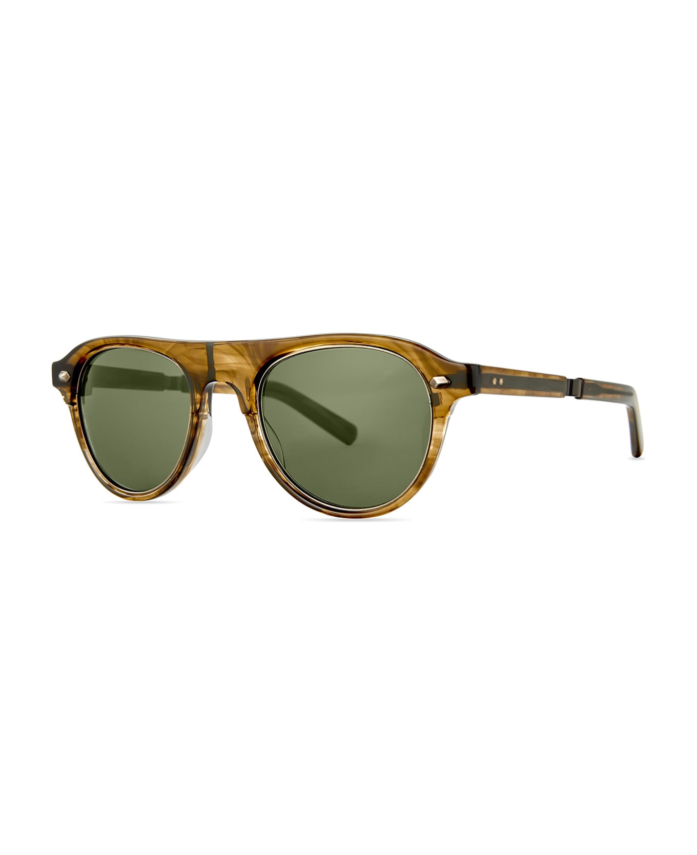 Mr. Leight Stahl S Marbled Rye-antique Gold/green Sunglasses - Marbled Rye-Antique Gold/Green サングラス