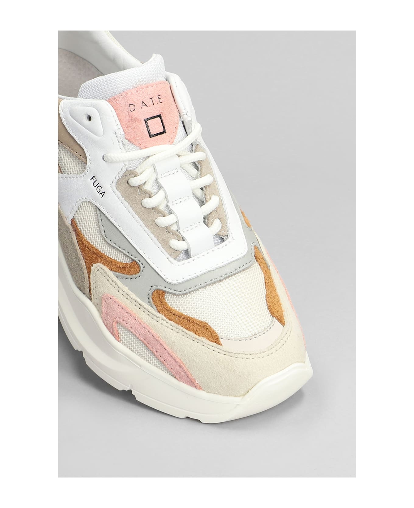 D.A.T.E. Fuga Sneakers In Beige Suede And Fabric - beige