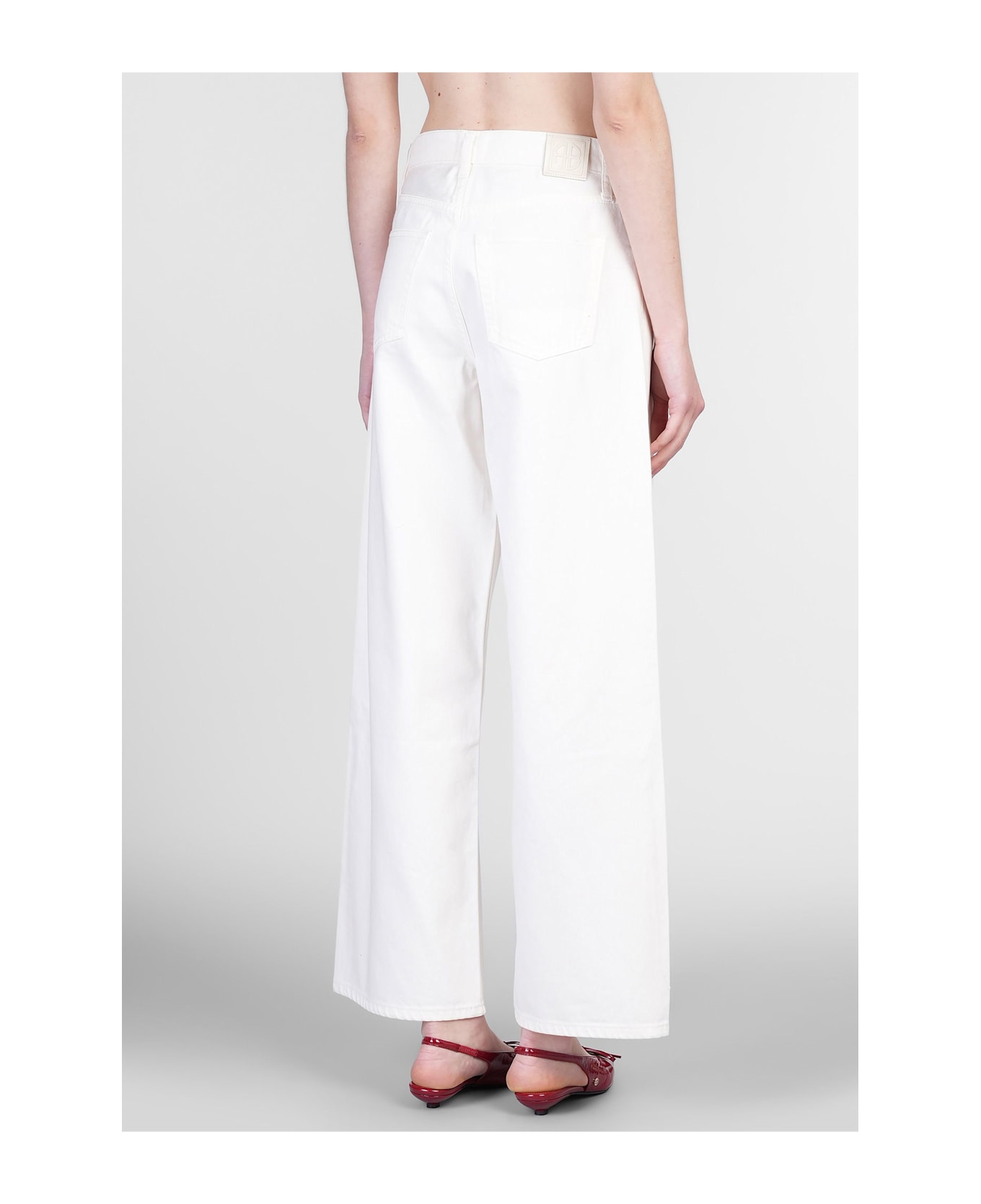 Anine Bing Manon Jeans In Beige Cotton - beige