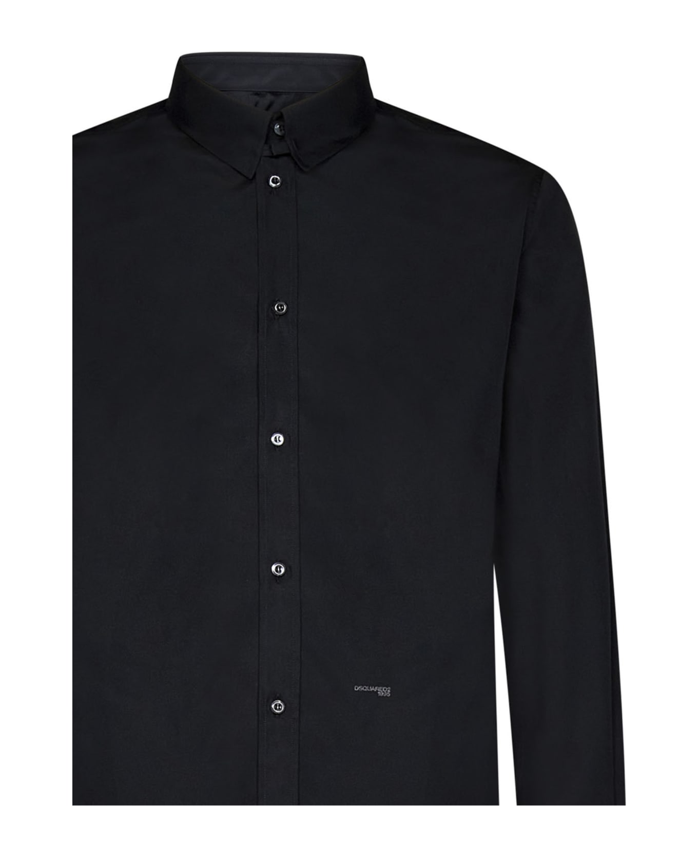 Dsquared2 Tab Collar Relaxed Dan Shirt - Black