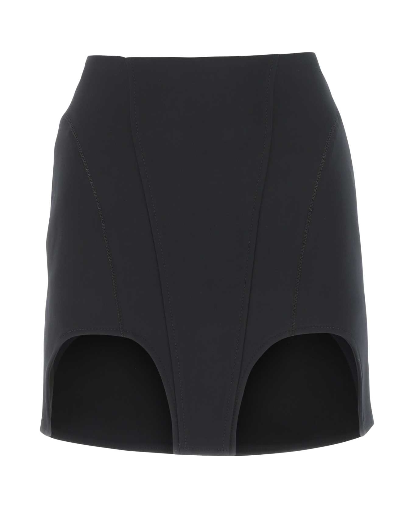 Dion Lee Black Stretch Cotton Blend Mini Skirt - BLACK スカート